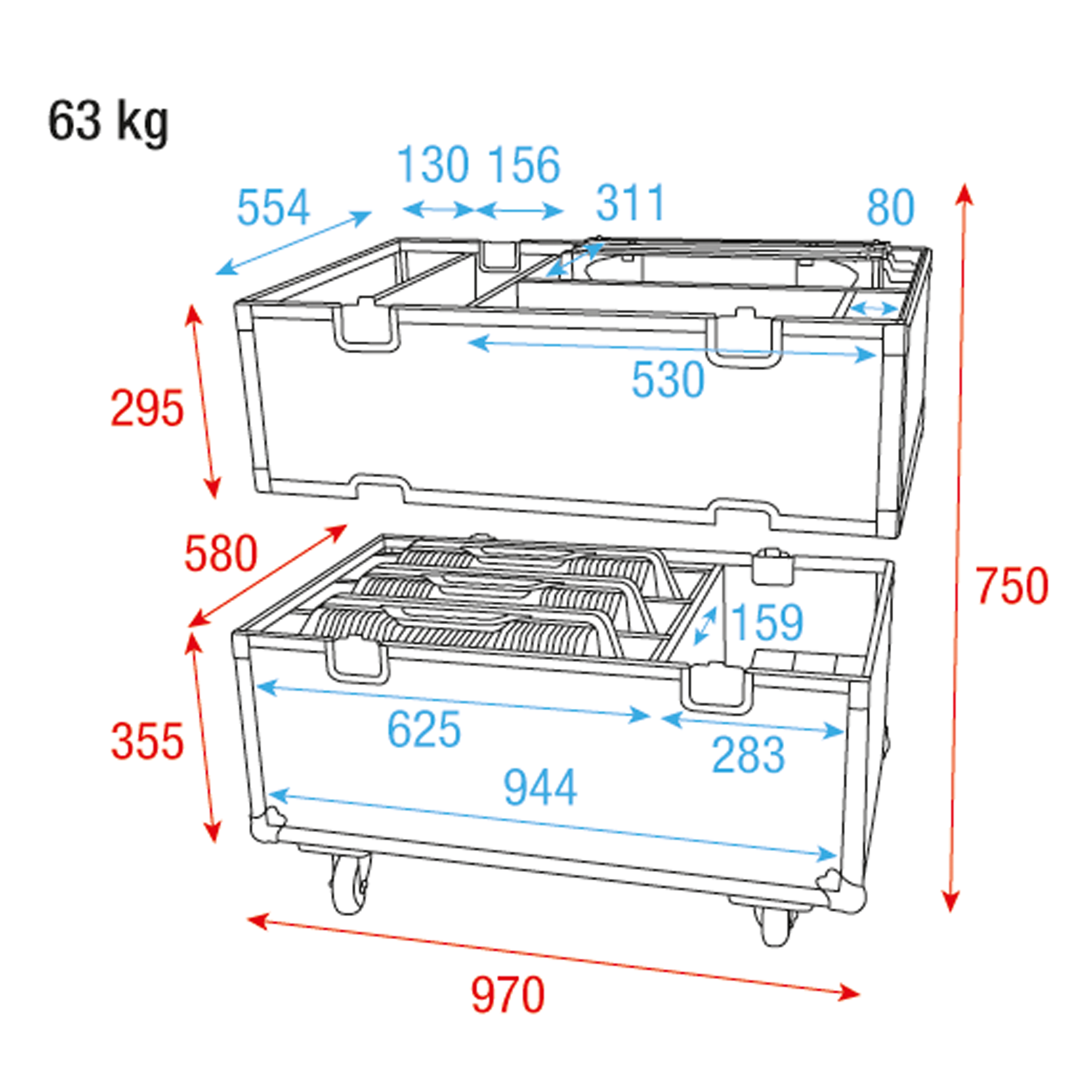 INFINITY Flight case per 3x Raccoon S420/4 e W40/4