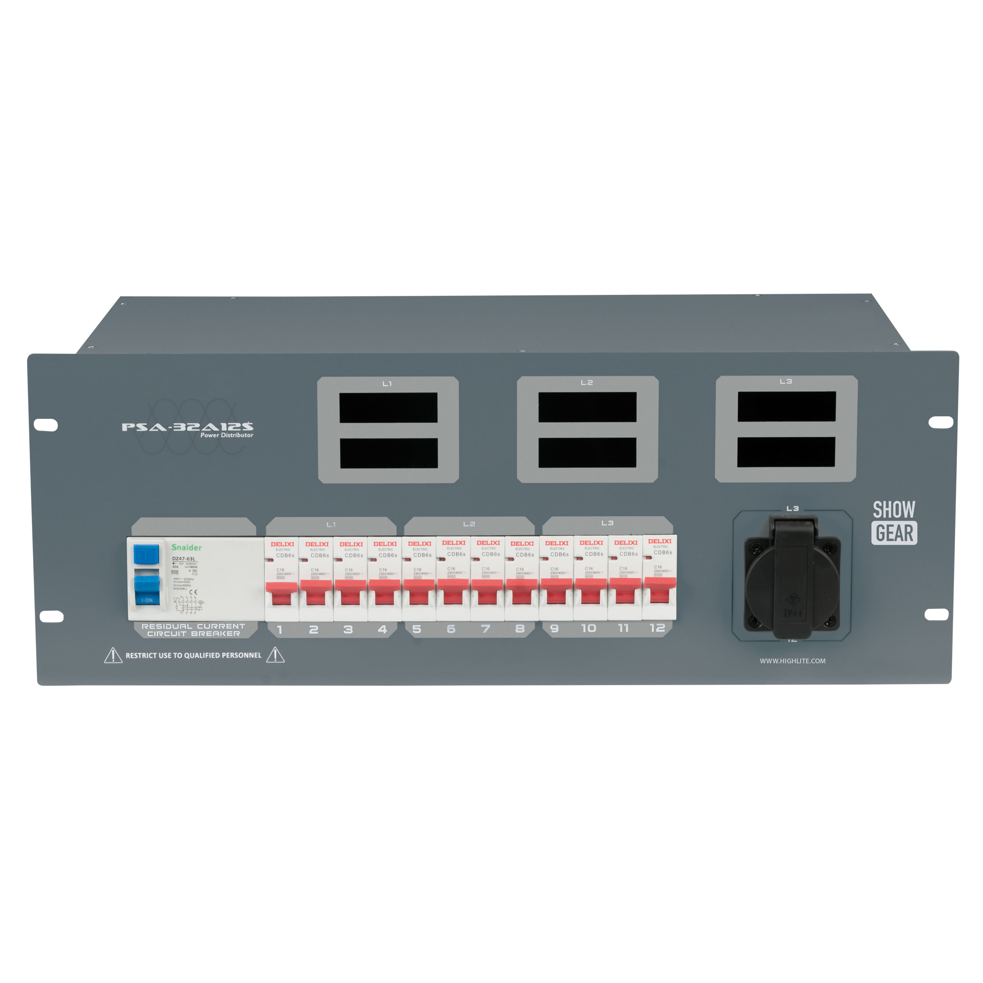 SHOWGEAR PSA-32A12S 12x MCB - uscita Schuko