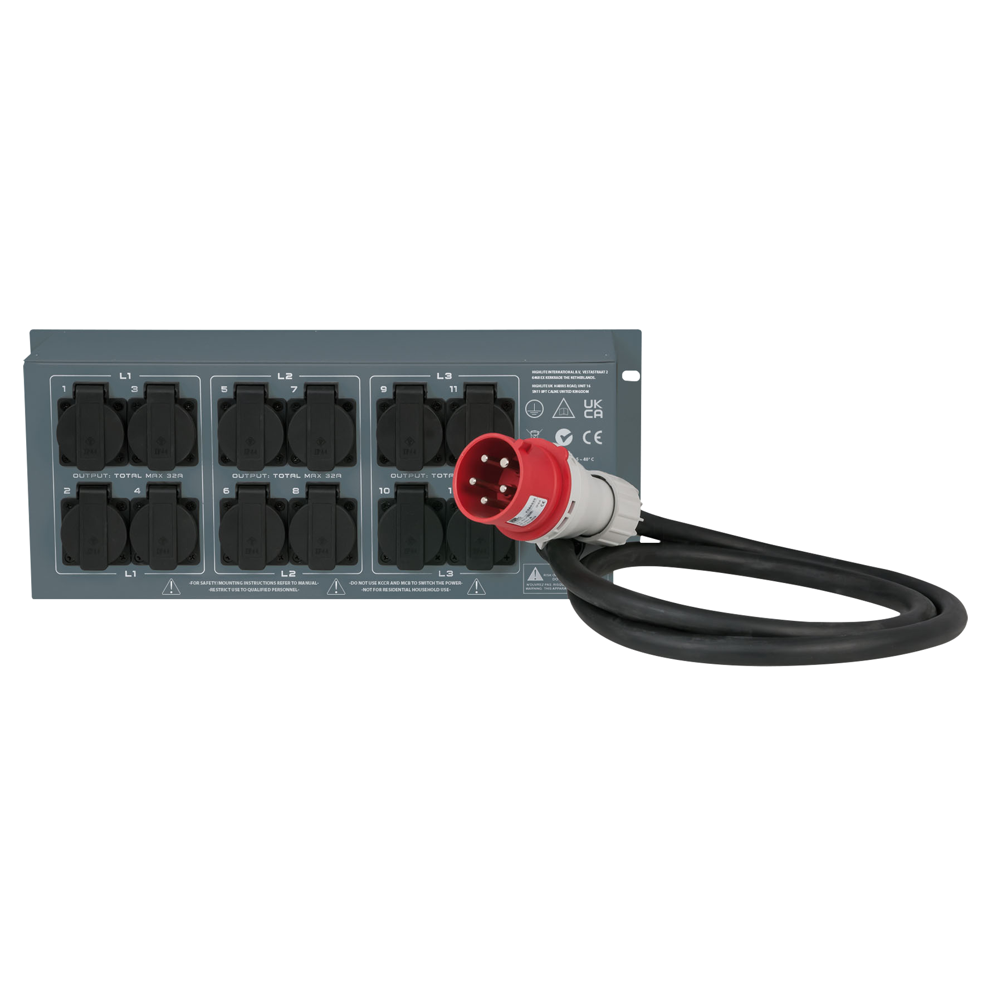 SHOWGEAR PSA-32A12S 12x MCB - uscita Schuko