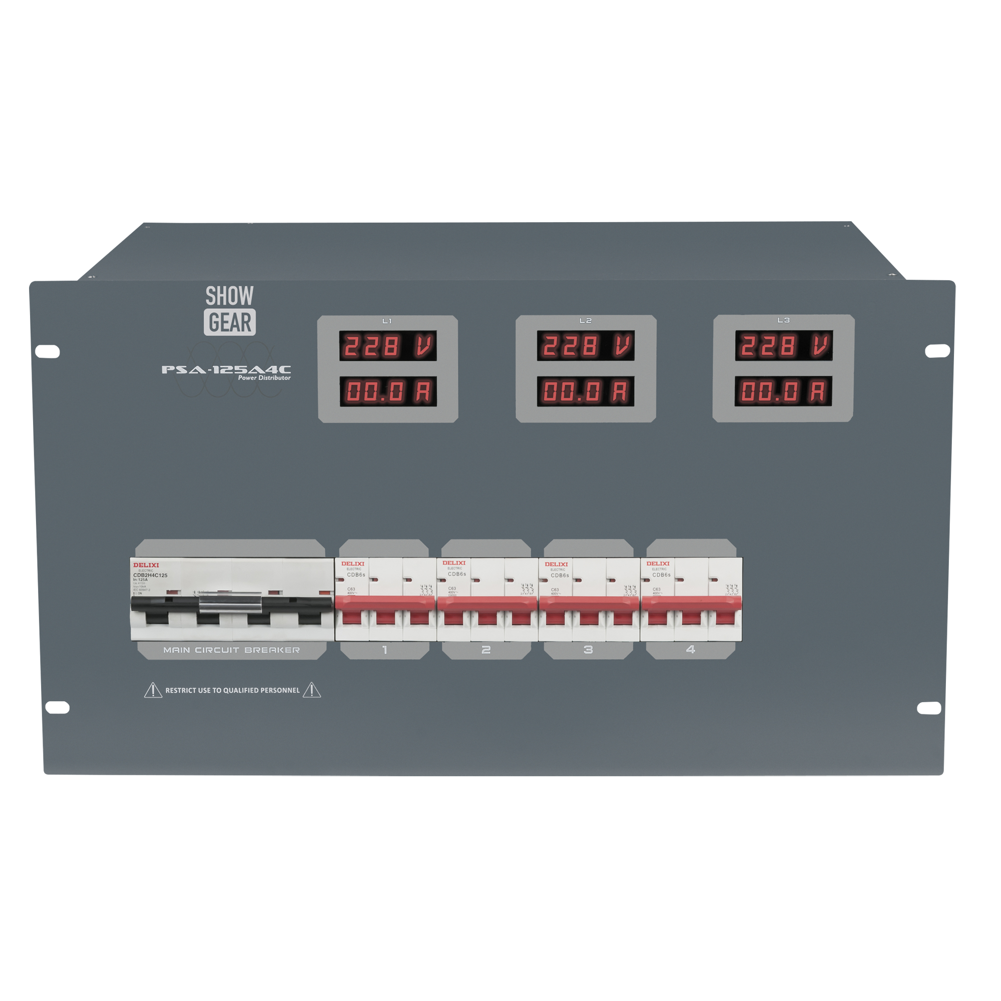SHOWGEAR PSA-125A4C 4 x MCB - uscita CEE