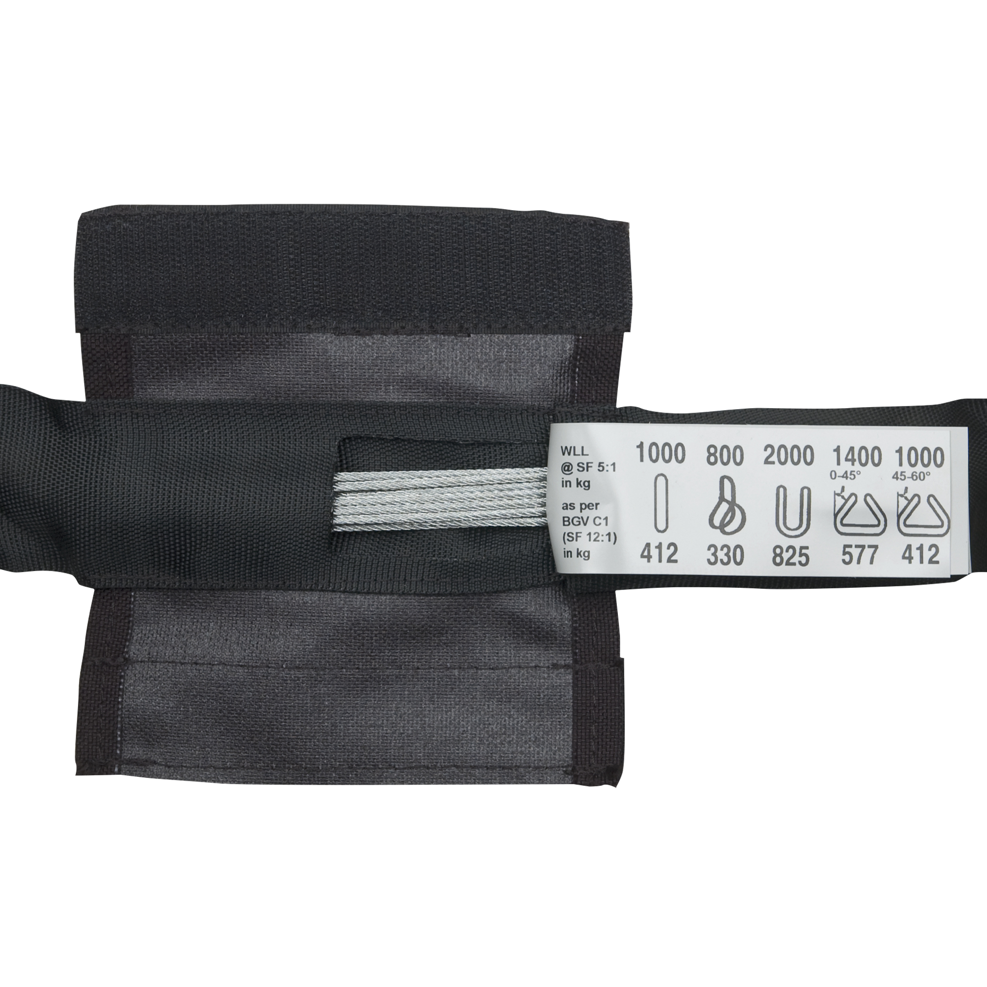 ELLER Imbragatura in acciaio WLL 1 tonnellata - Nero