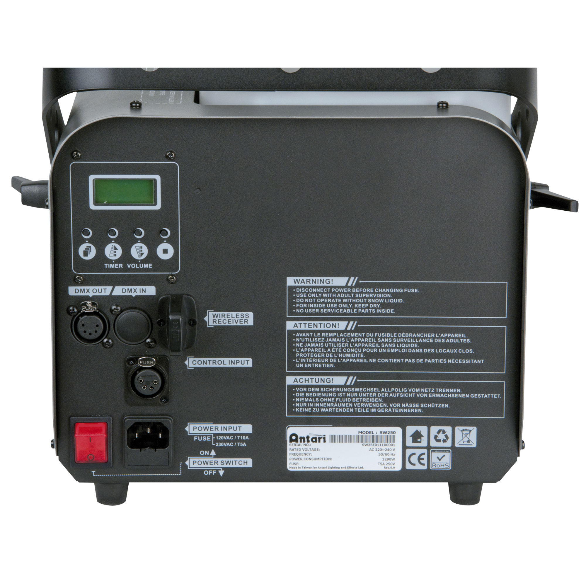 ANTARI SW-250 Macchina della neve ad alta potenza da 1290 W