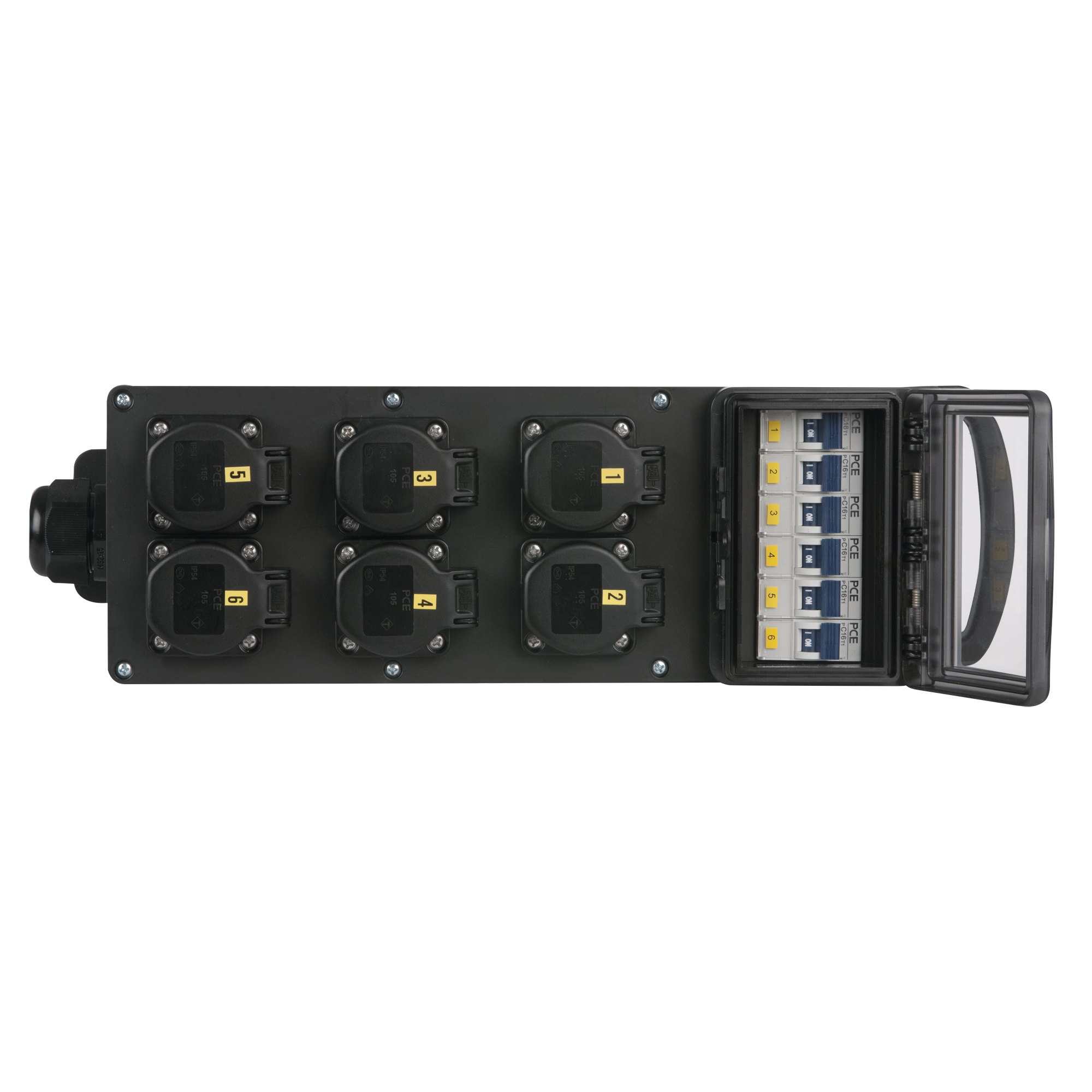 PCE MPD-616 Power Splitter CEE 32 A 6x Presa Schuko, tipo F