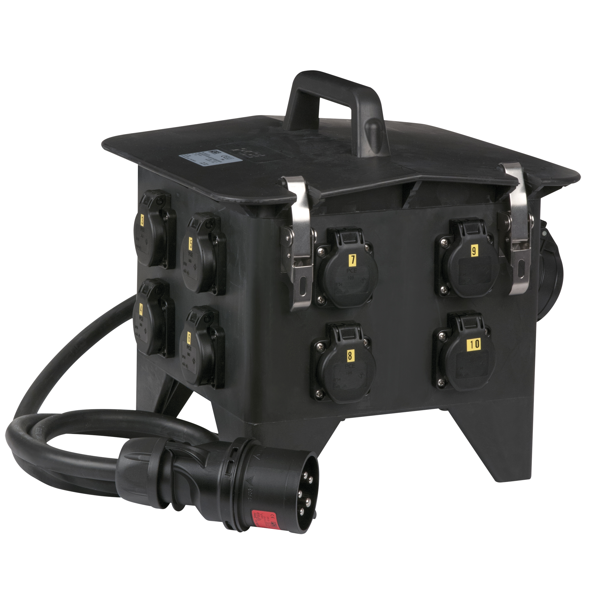 PCE MPD-832CEE Power Splitter CEE 32 A 8x Schuko - 2x CEE 16 A 5P