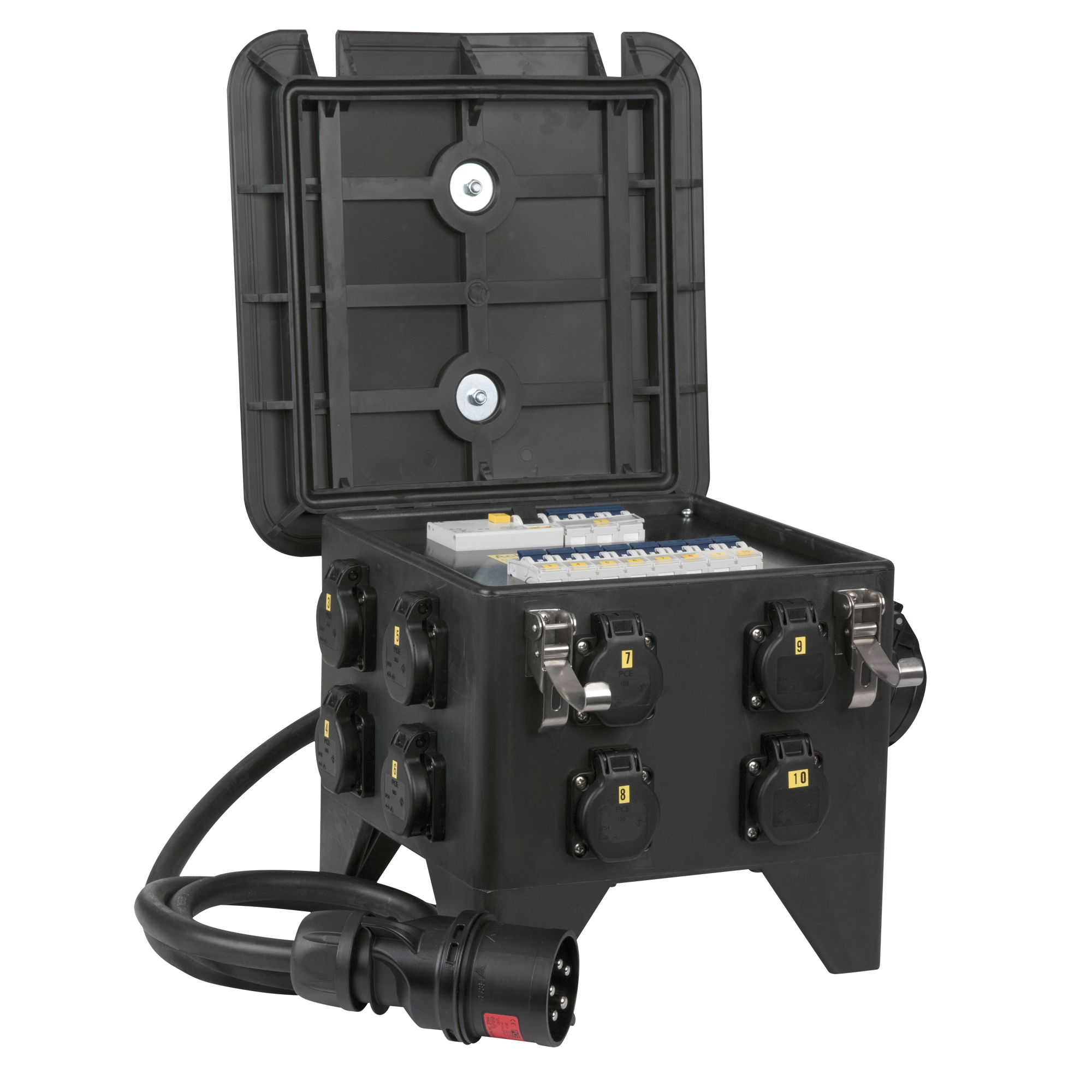 PCE MPD-832CEE Power Splitter CEE 32 A 8x Schuko - 2x CEE 16 A 5P