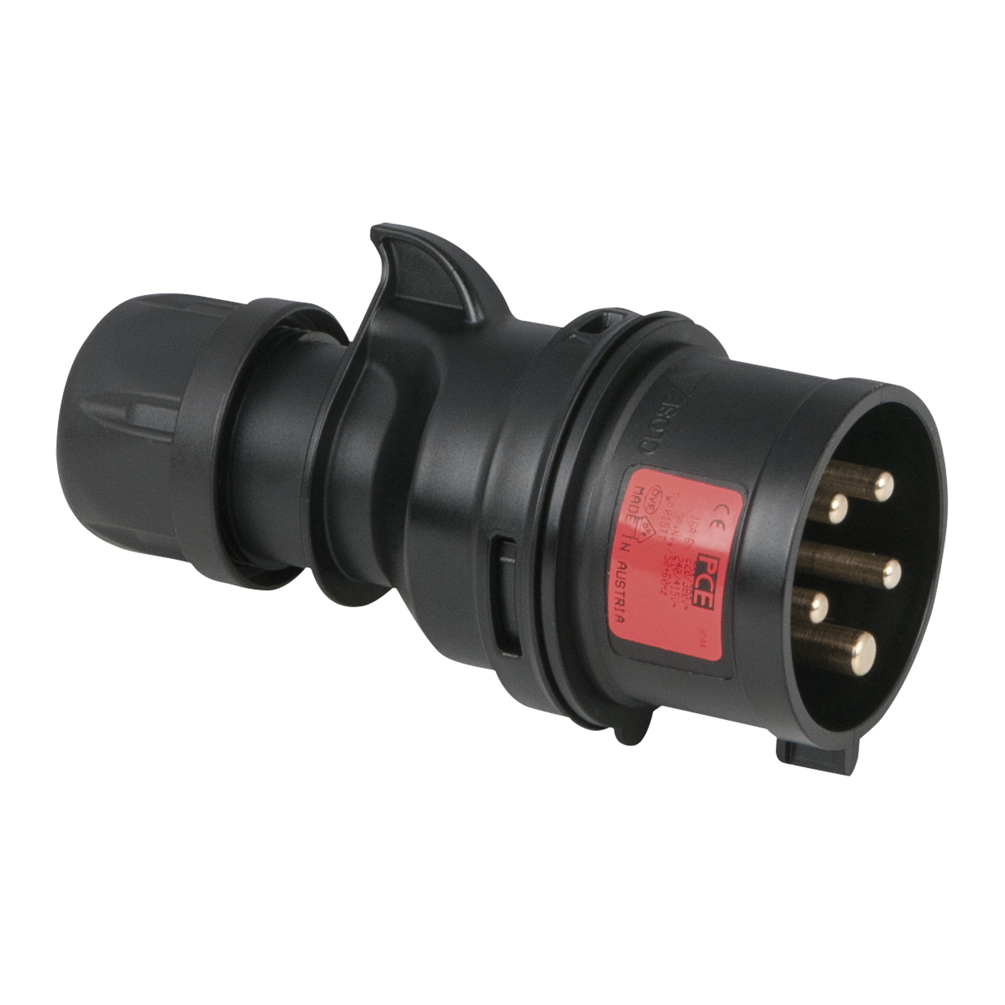PCE CEE 16 A/400 V 5-pin Plug male Nero - Turbo Terminal - screwless - IP44