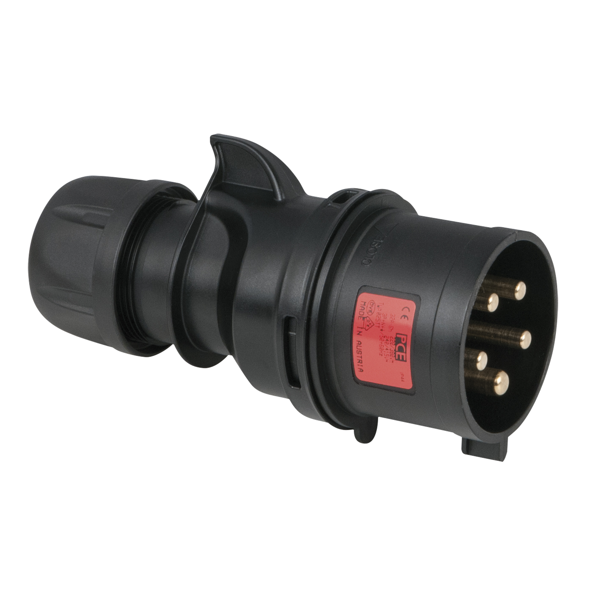 PCE CEE 32 A/400 V 5-pin Plug male Nero - Turbo Terminal - screwless - IP44