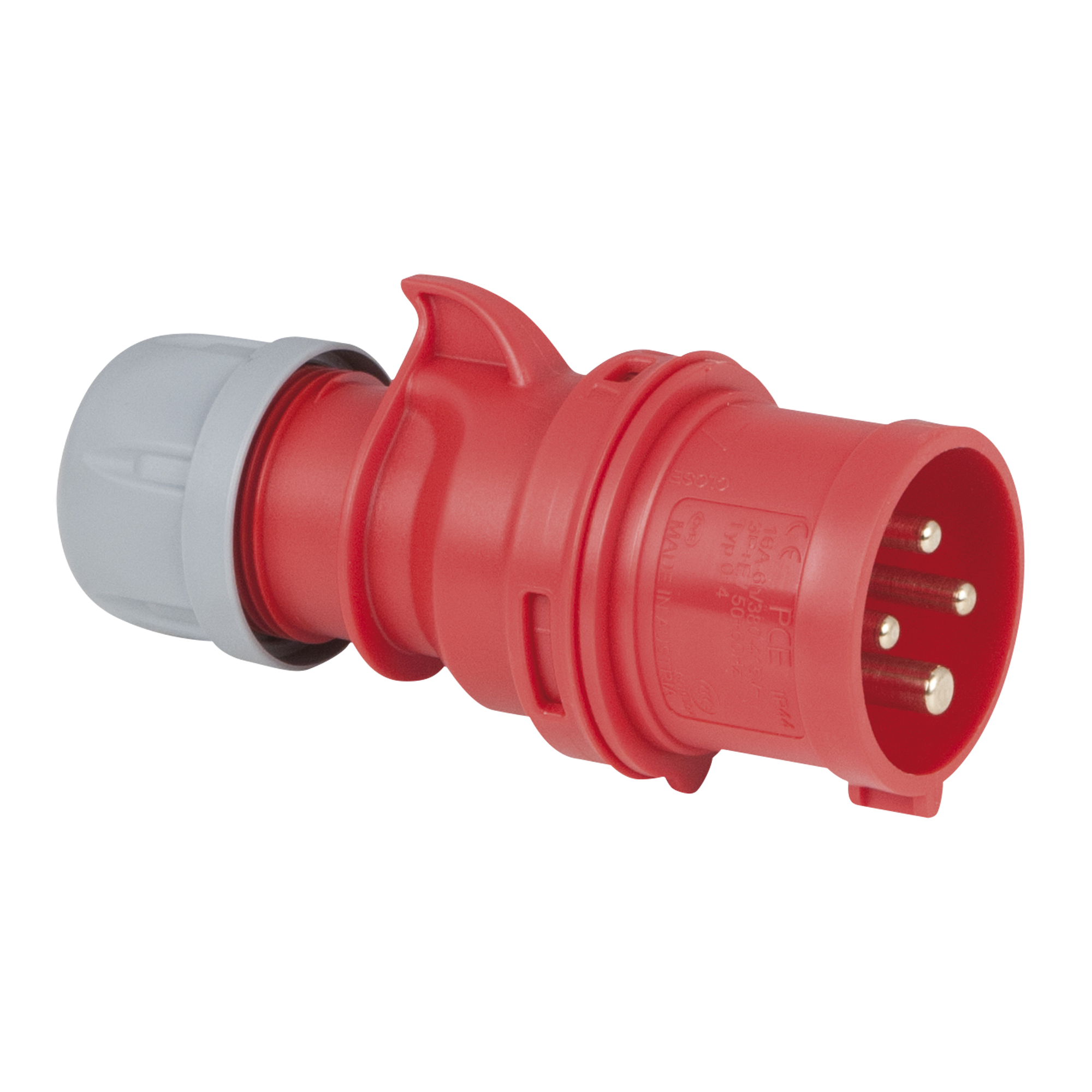 PCE CEE 16 A/400 V - 4P Plug male Rosso - IP44