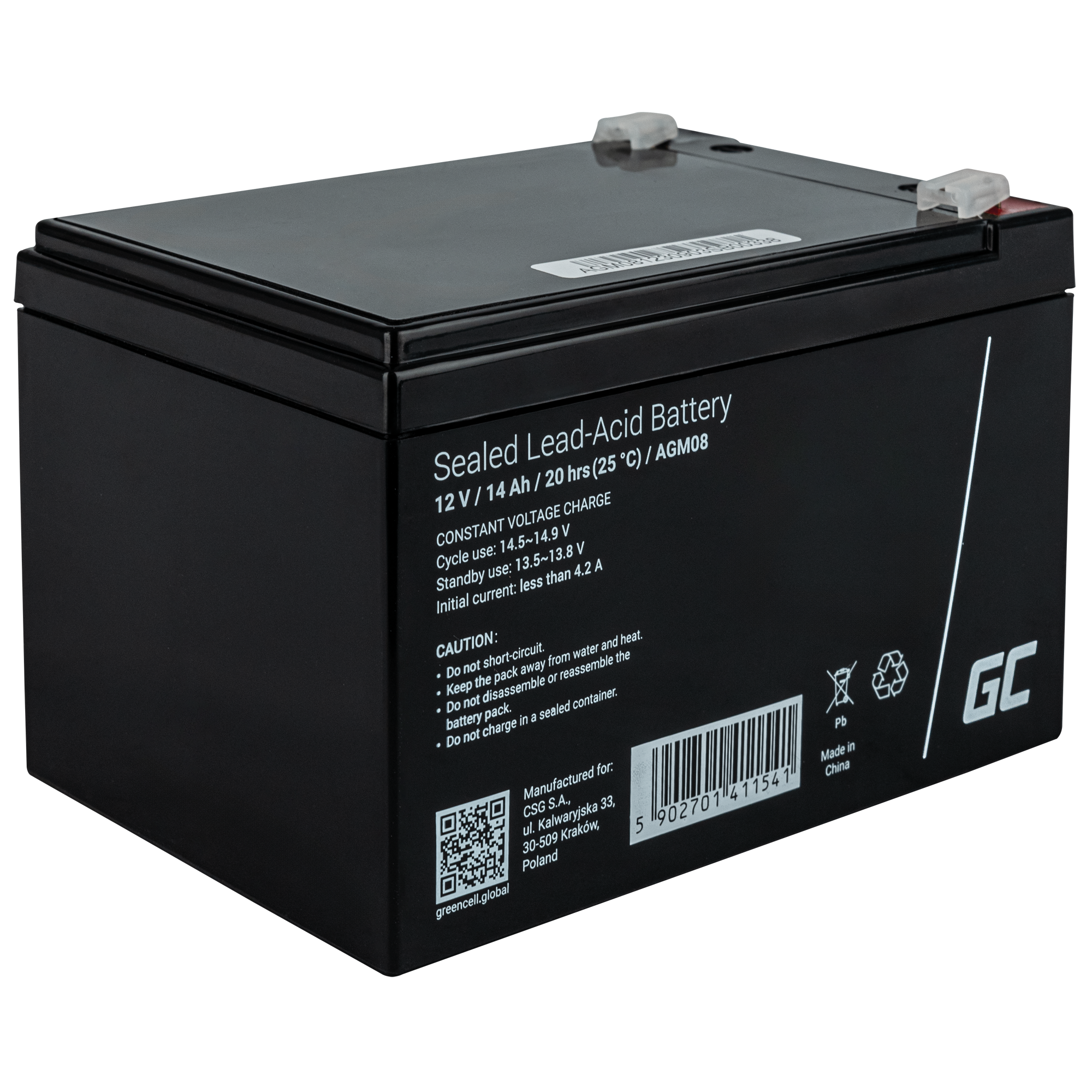 DAP Batteria Green Cell AGM 12 V 14 Ah