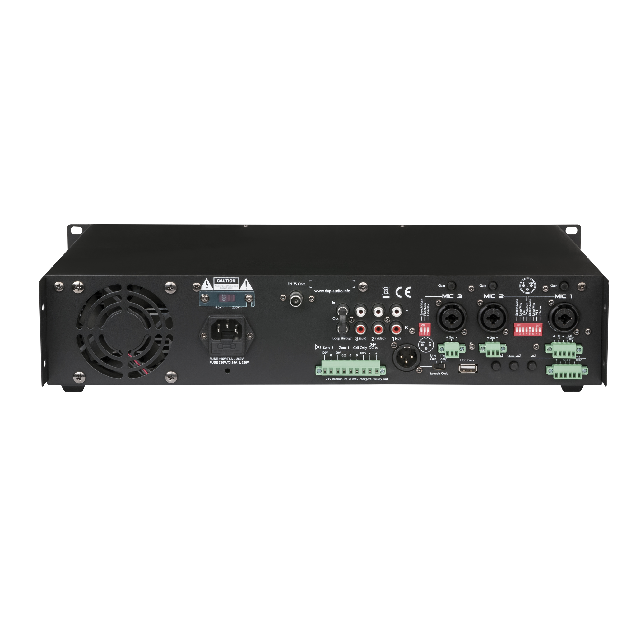 DAP ZA-9120TU Amplificatore mixer a 2 zone 120 W 100 V