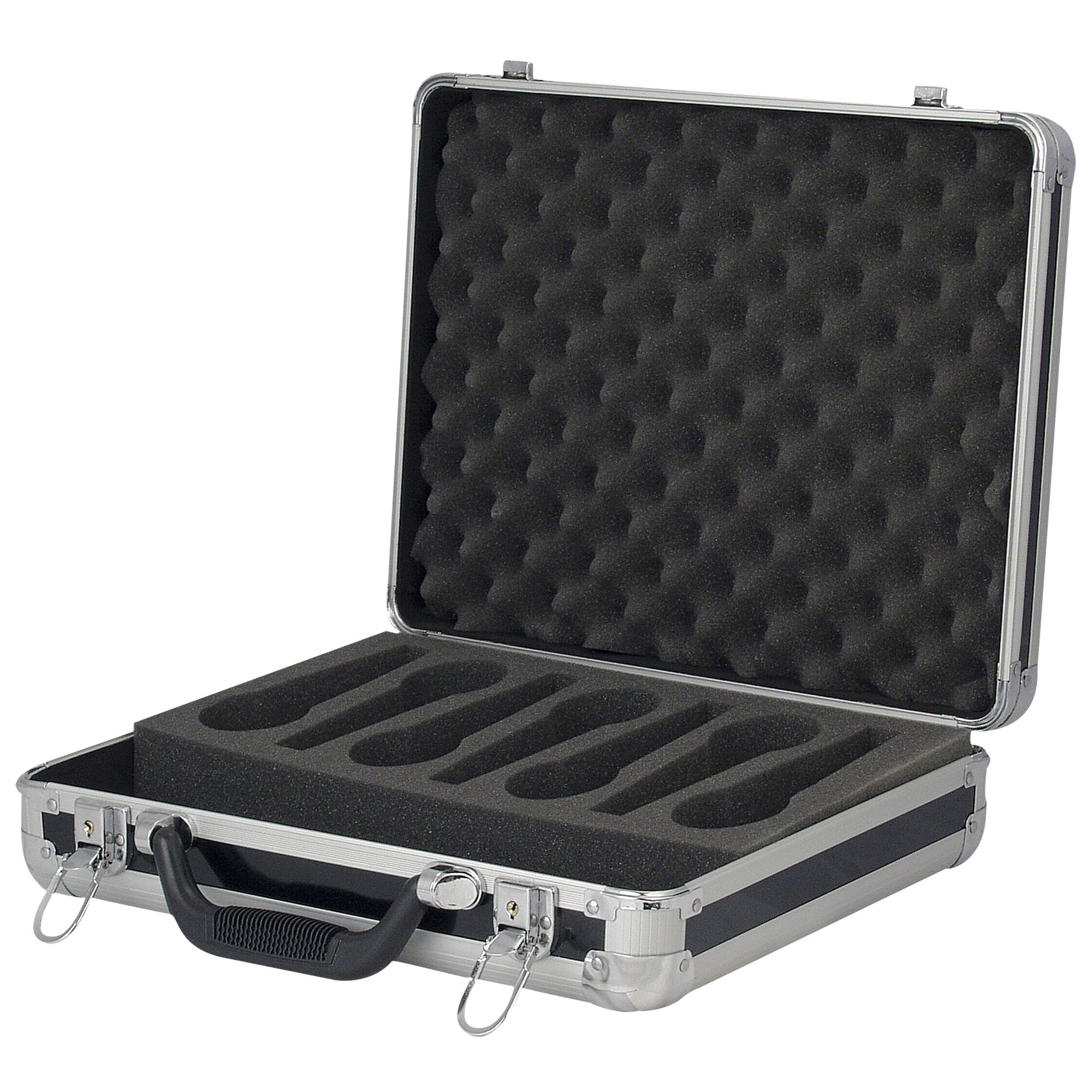 SHOWGEAR Case for 7 Microphones Con scomparto per accessori e schiuma preformata