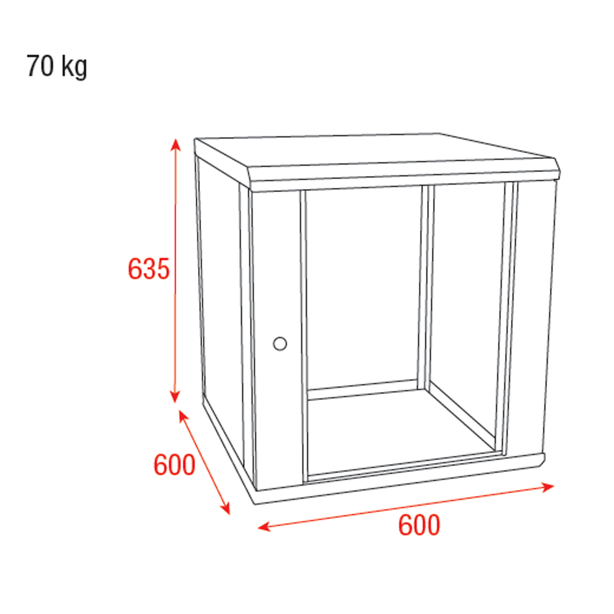 SHOWGEAR RCA-WMF-12 12 U Armadio di rete con porta in vetro