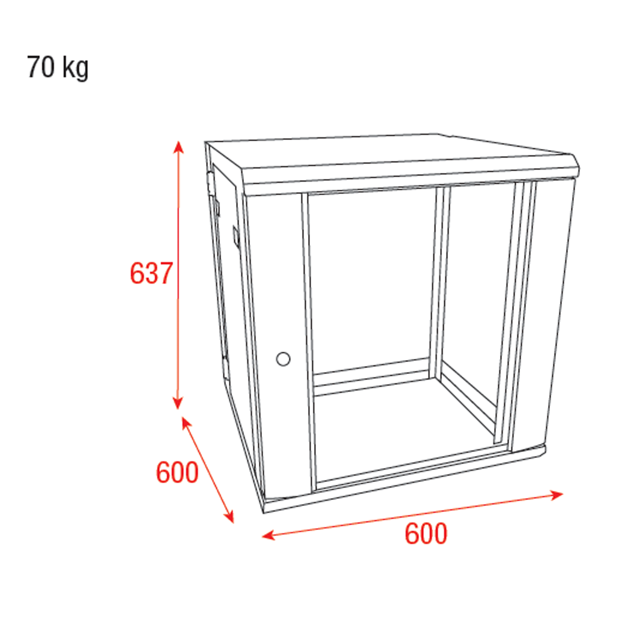 SHOWGEAR RCA-WMH-12 12 U Armadio di rete con porta in vetro