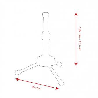 SHOWGEAR Desk Microphone Stand - Mini 135-170 mm - 3/8 filetto