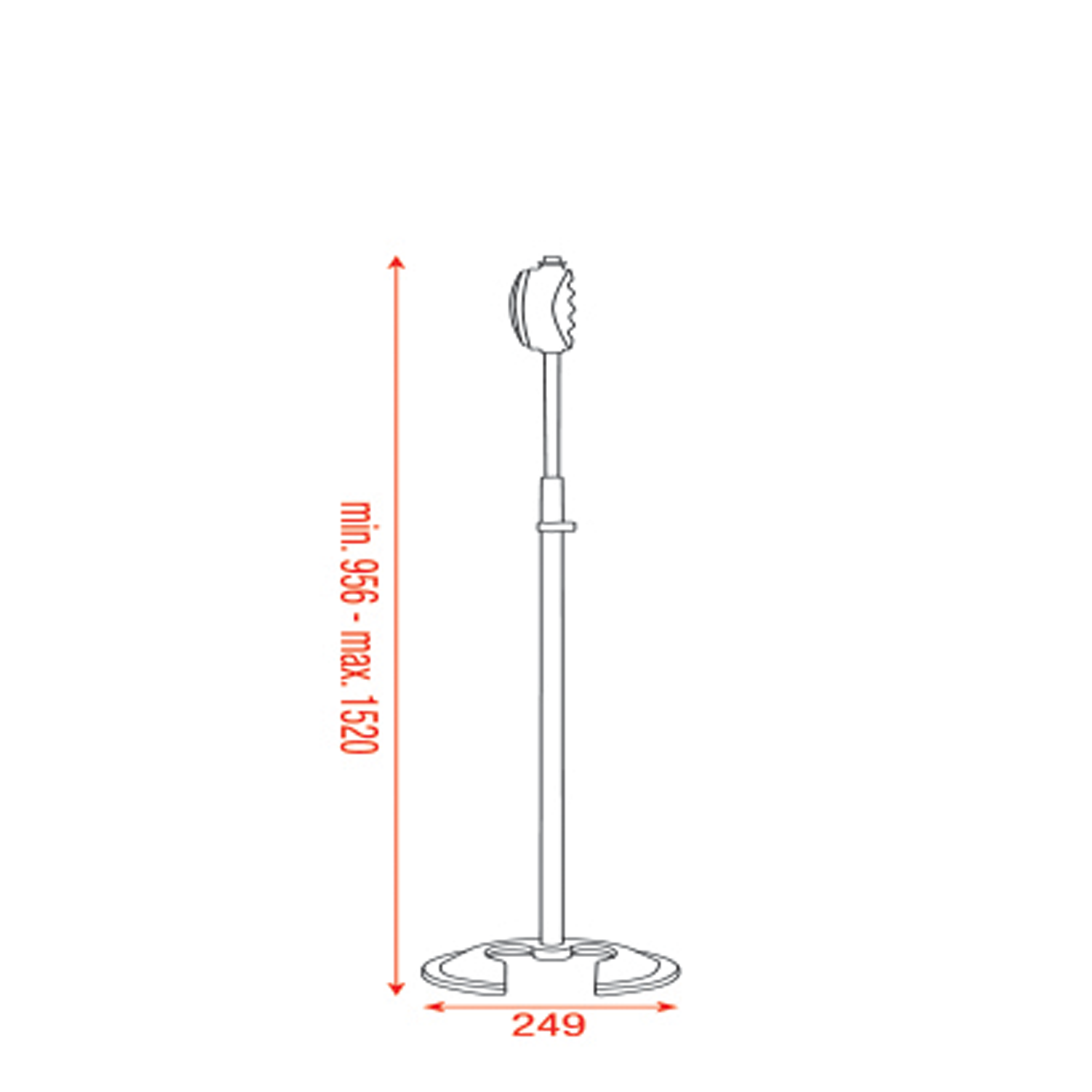SHOWGEAR Microphone Pole - Quick Lock 956-1520 mm - con contrappeso - 5/8 filetto