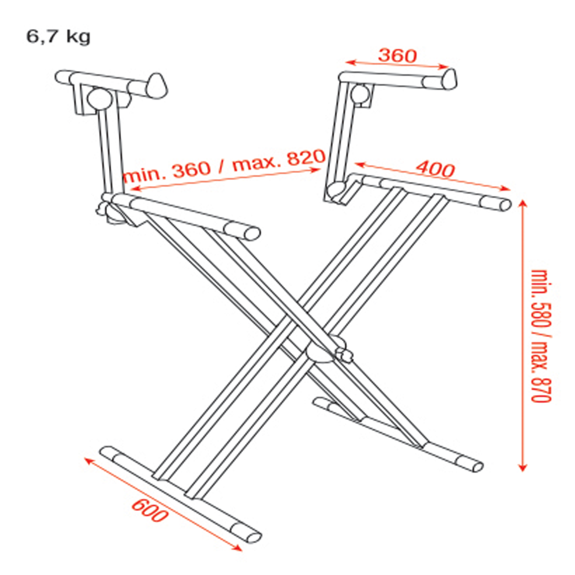 SHOWGEAR Keyboard Stand Double Layer MKII