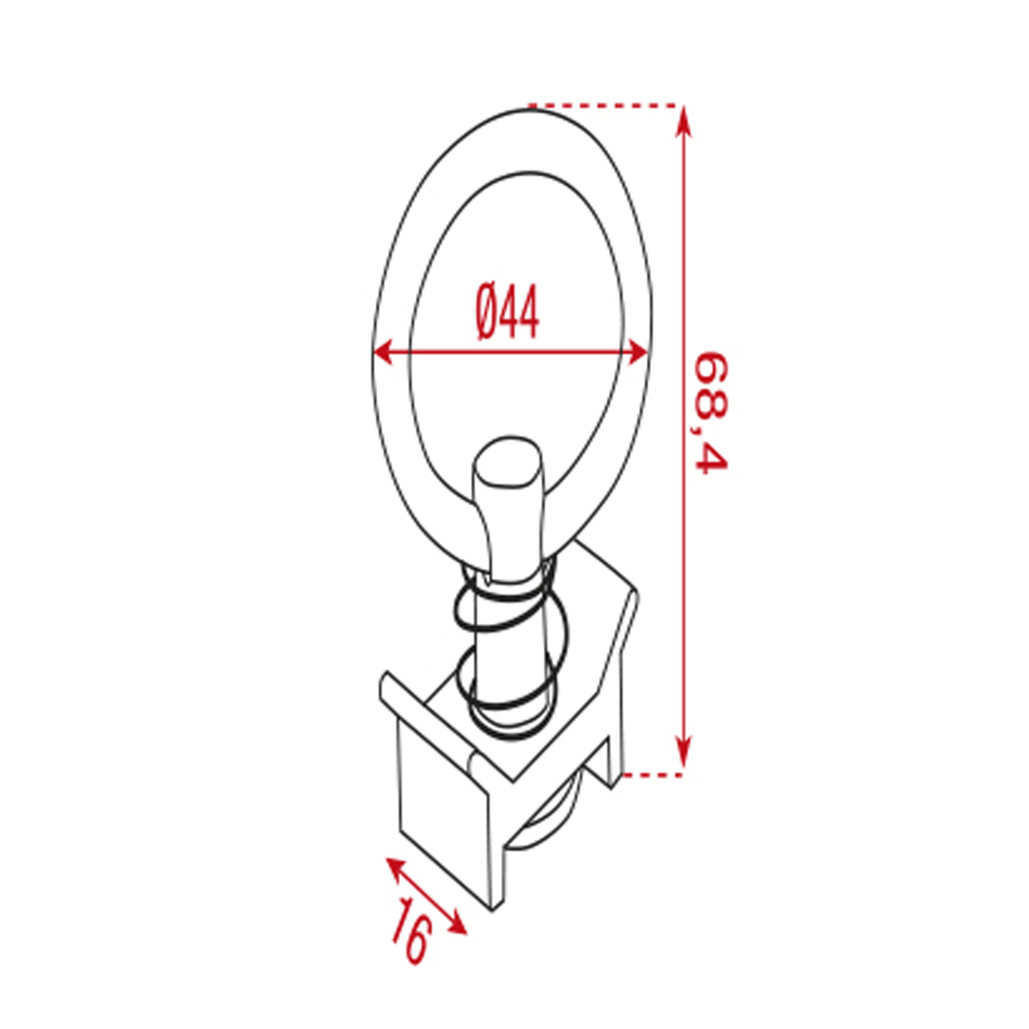 SHOWGEAR Anello di sospensione con perno singolo