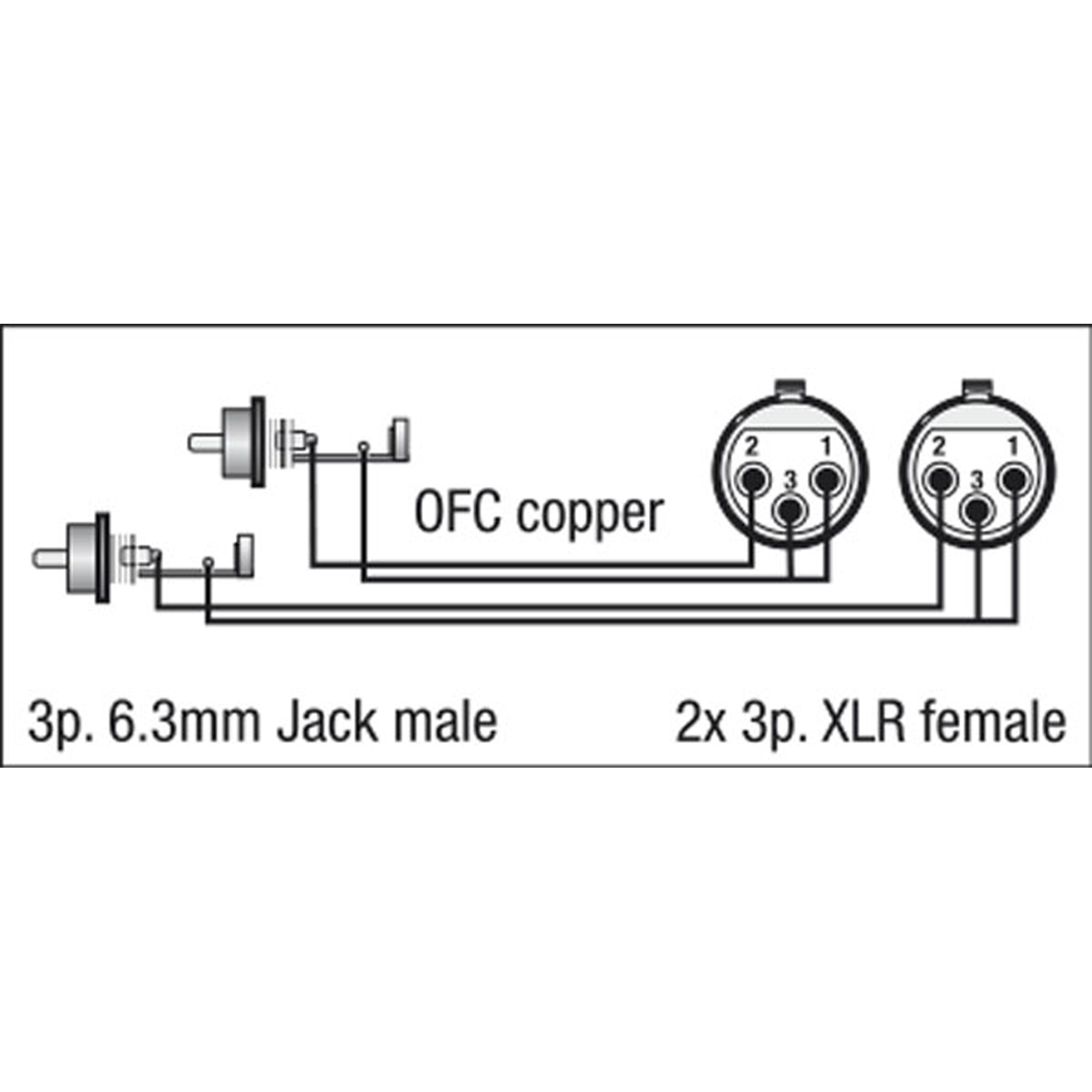 DAP FL25 - 2 RCA male L/R to 2 XLR/F 3P 1,5 m
