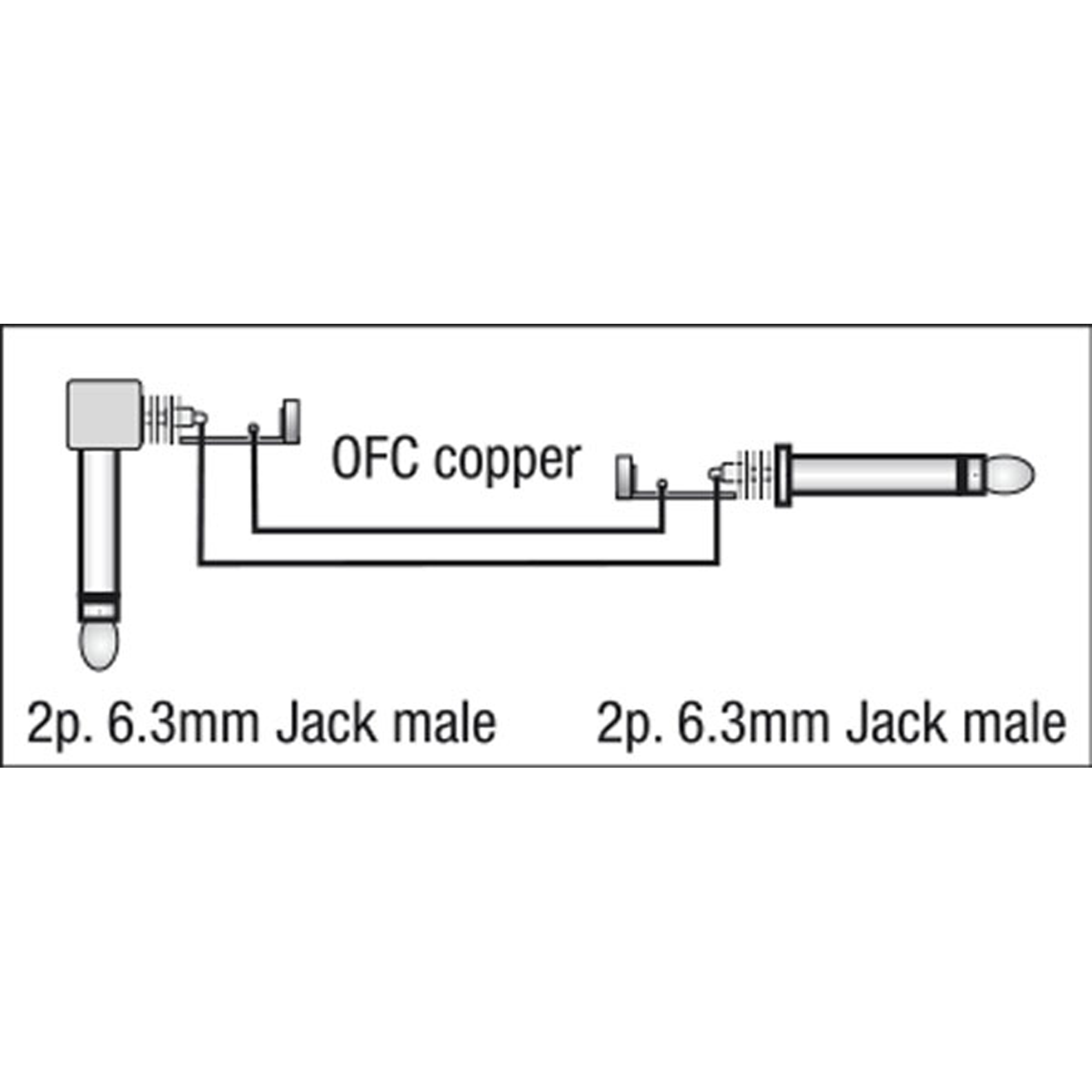 DAP FL29 - unbal. Jack mono to Jack mono 90° 1,5 m