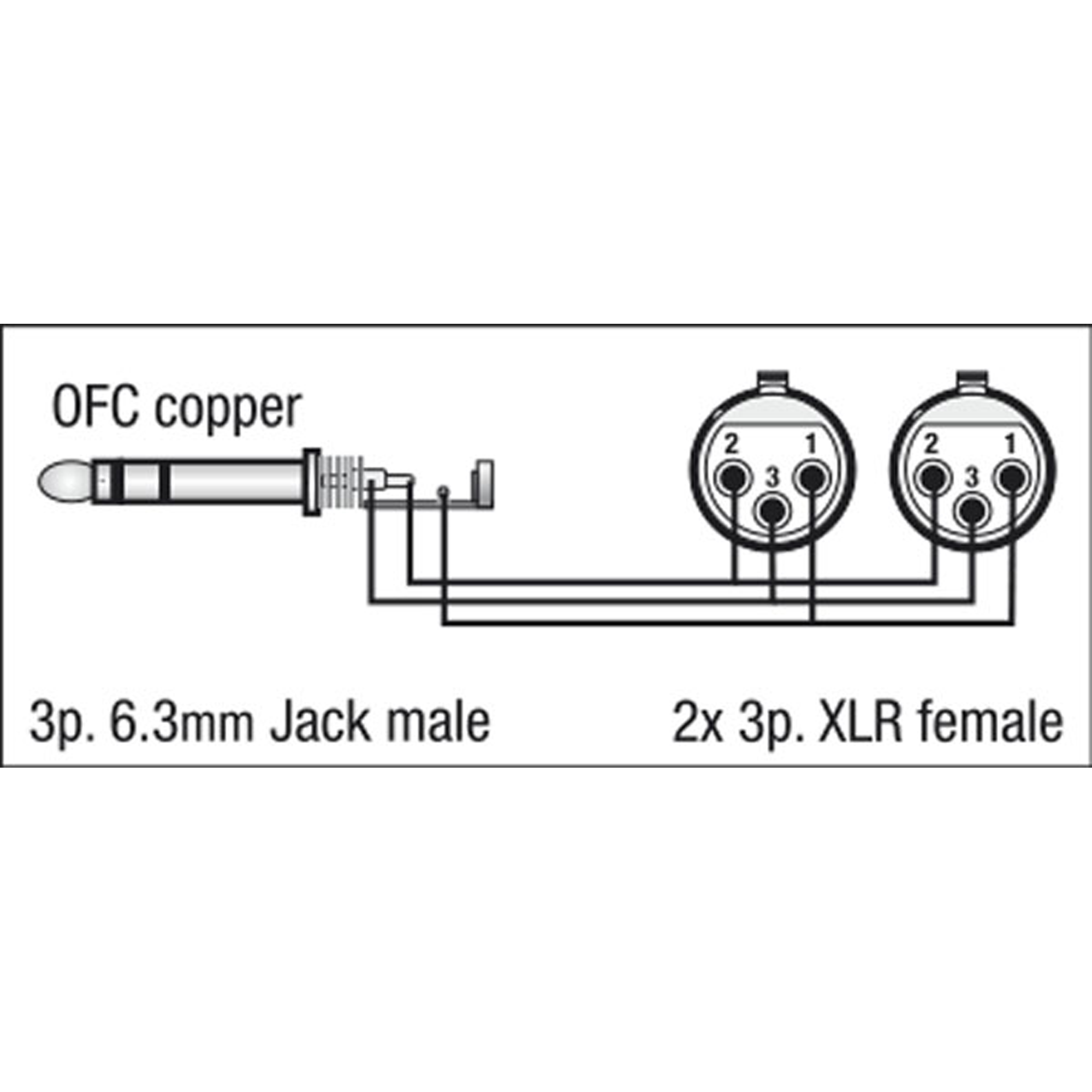 DAP FL37 - 2 x bal. XLR 3P, female to Jack stereo 1,5 m