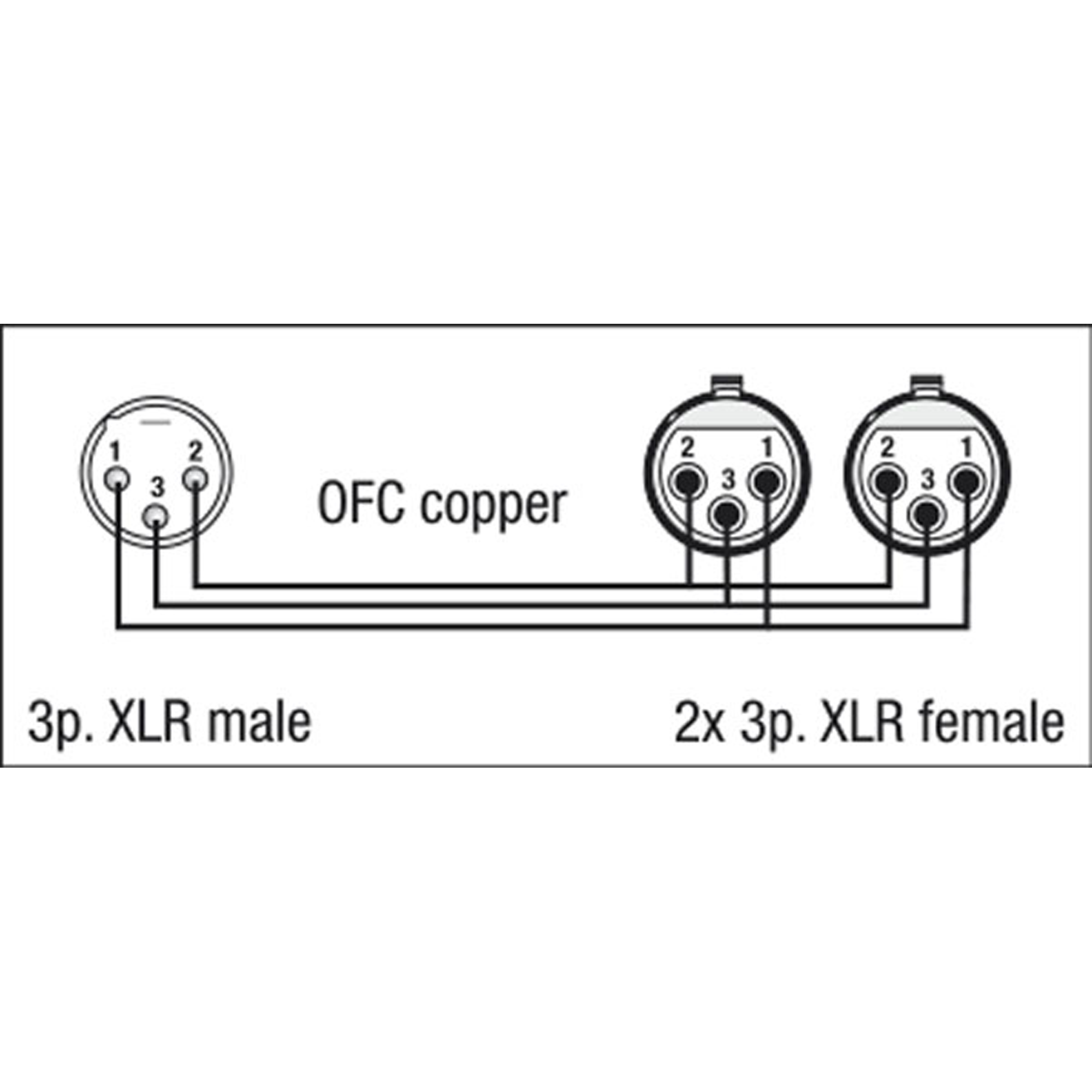 DAP FL38 - bal. XLR 3P, male to 2 x XLR 3P female 1,5 m