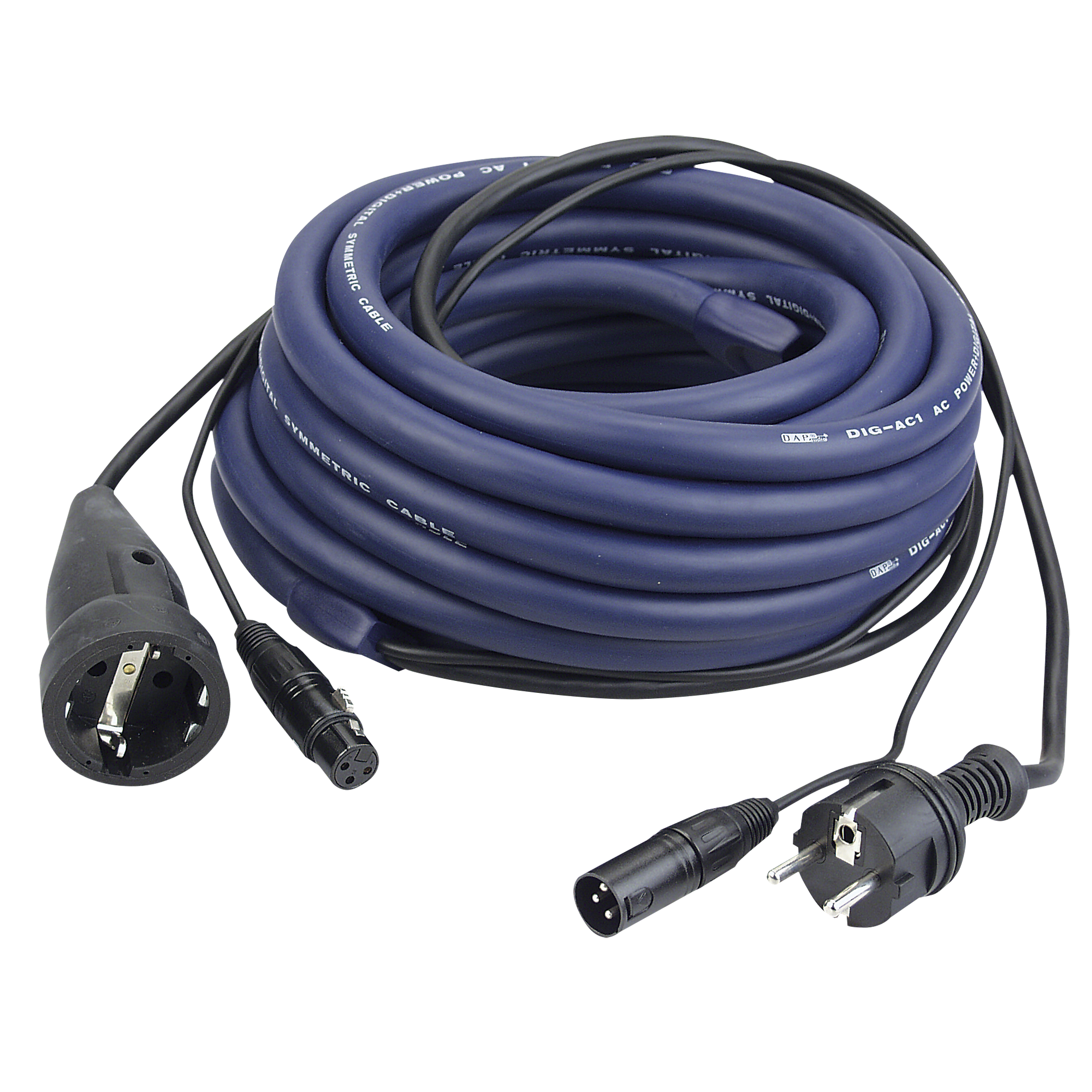 DAP FP05 - Schuko/XLR M - Schuko/XLR F - DMX / Power 6 m - blu