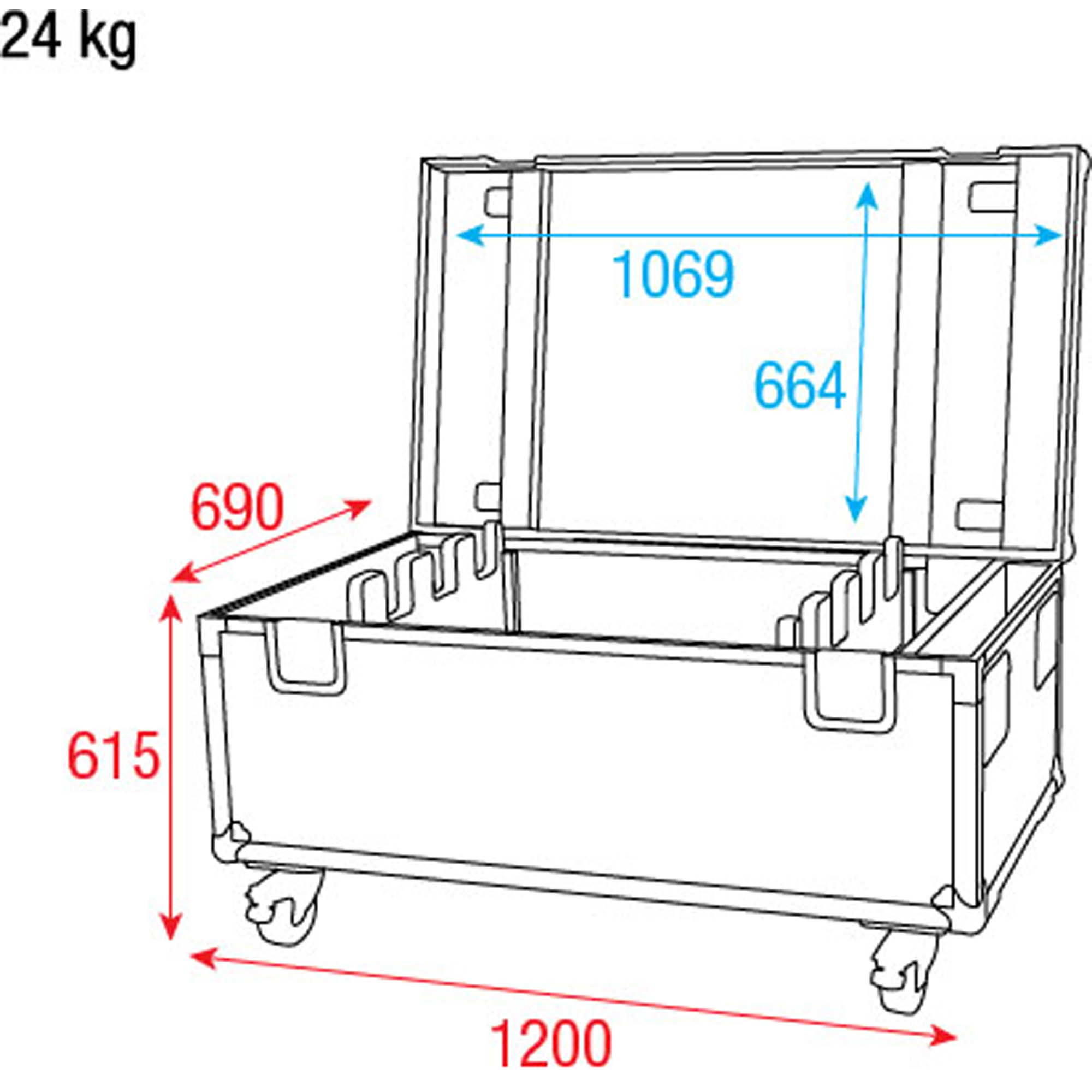 SHOWTEC Case per 8x Sunstrip LED