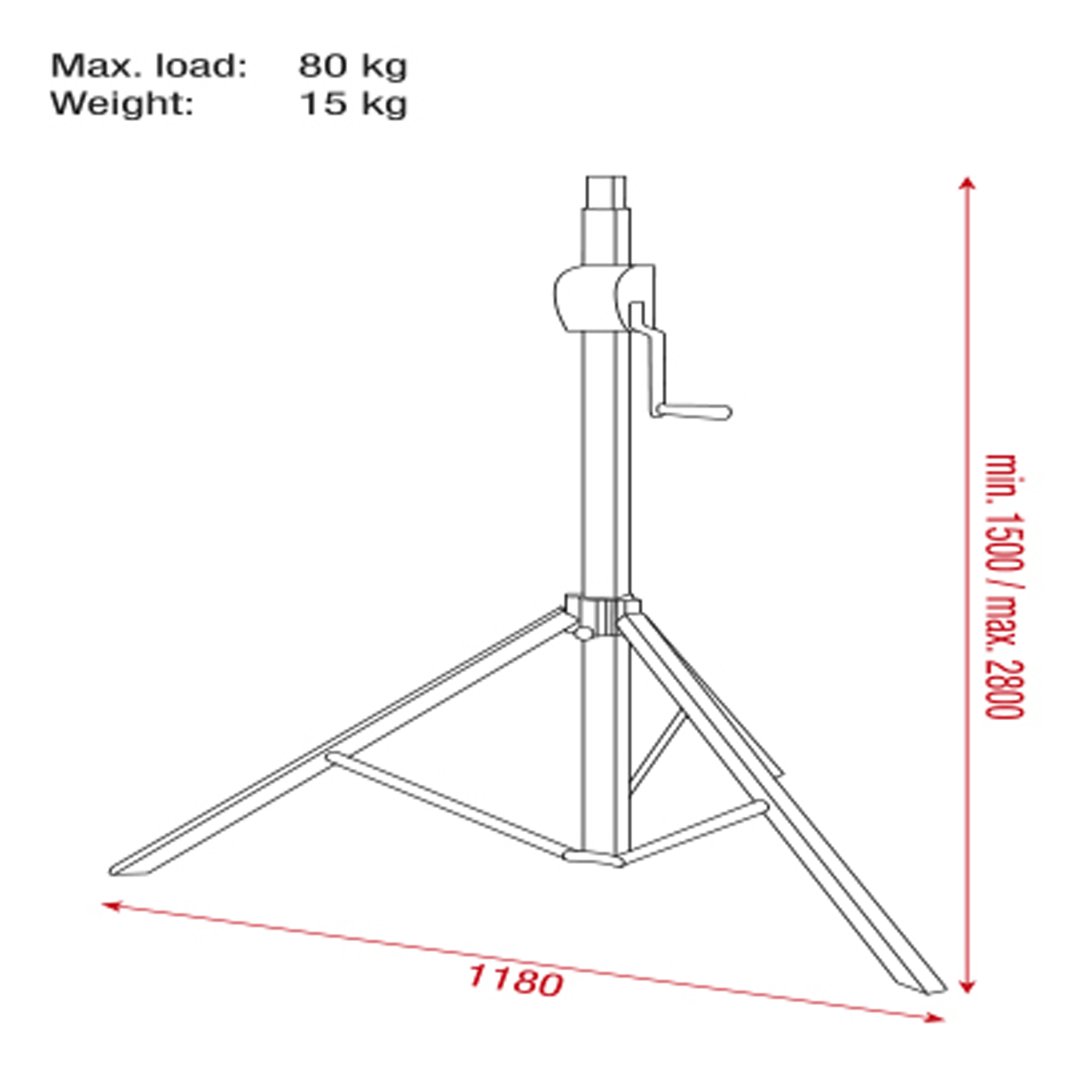 SHOWGEAR Basic 2800 Wind up stand