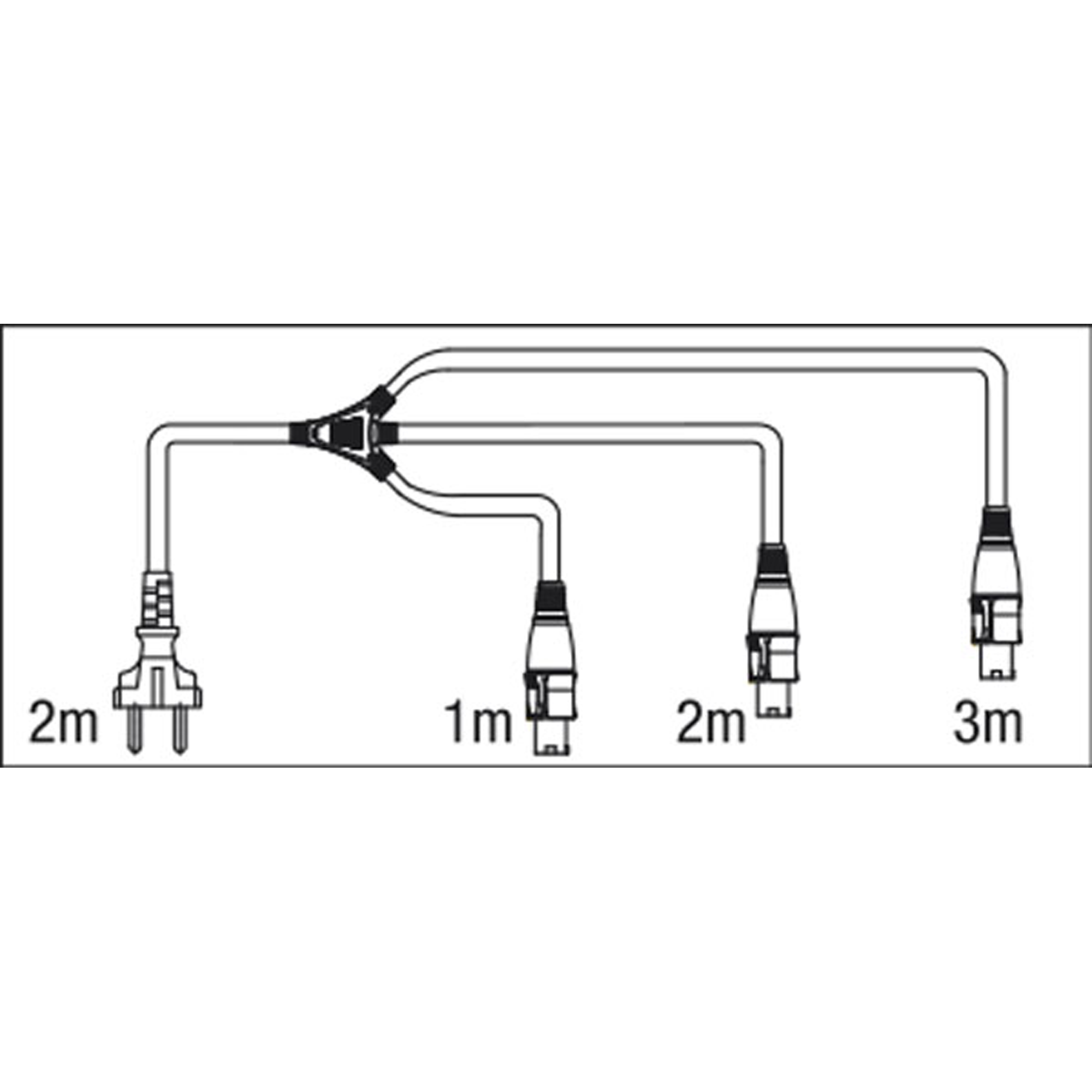DAP Schuko to Neutrik powerCON splitter 3-way
