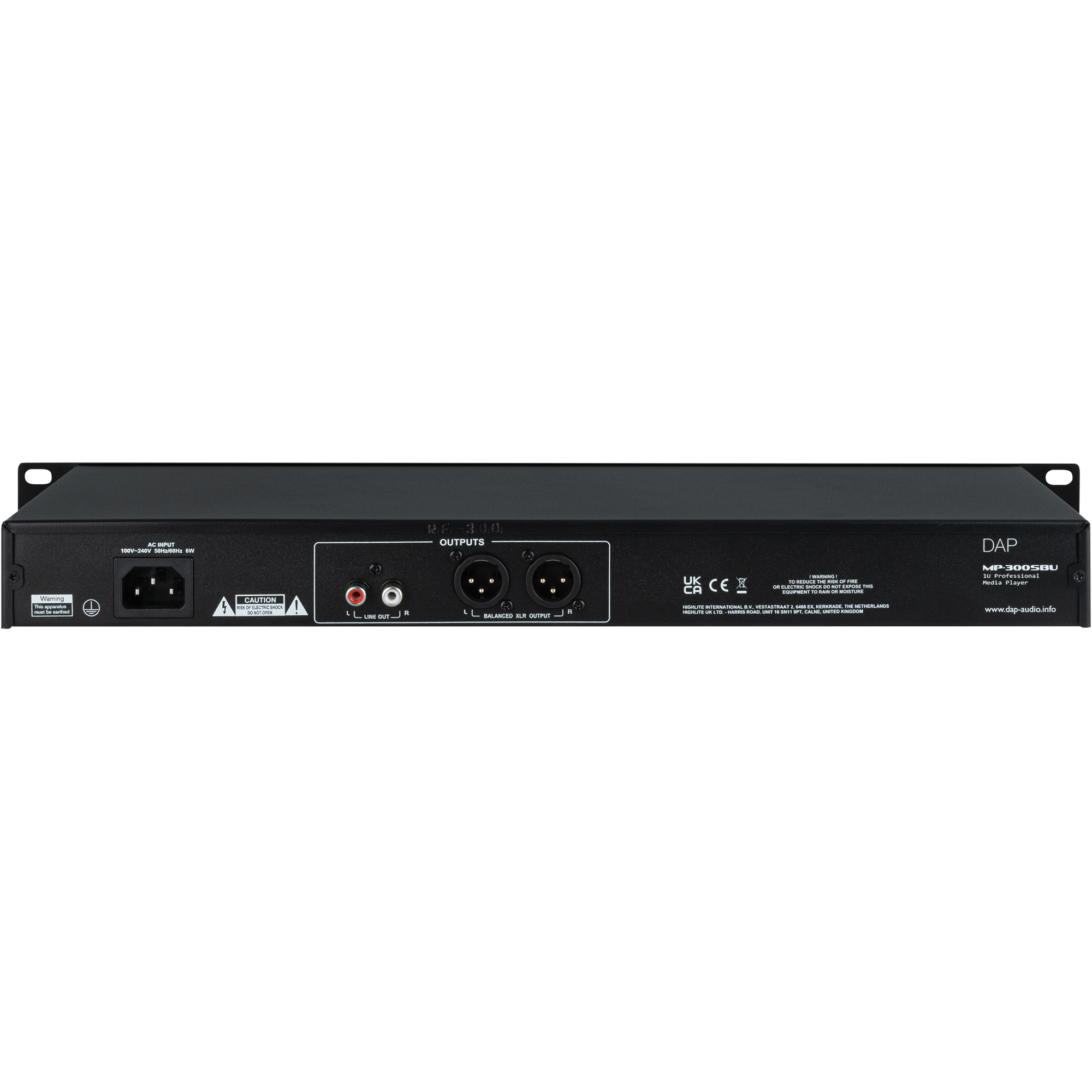 DAP MP-300SBU Lettore multimediale professionale USB/SD/BT