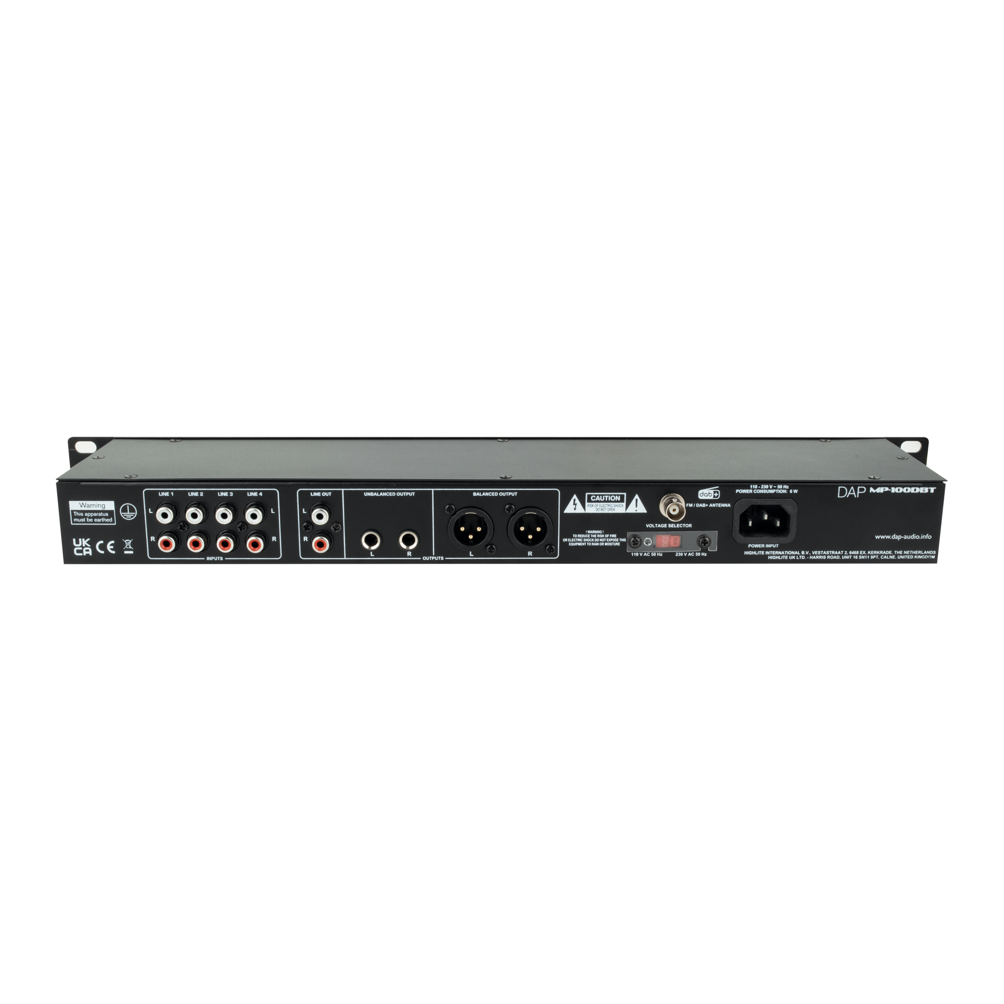 DAP MP-100DBT Lettore multimediale professionale con D AB+