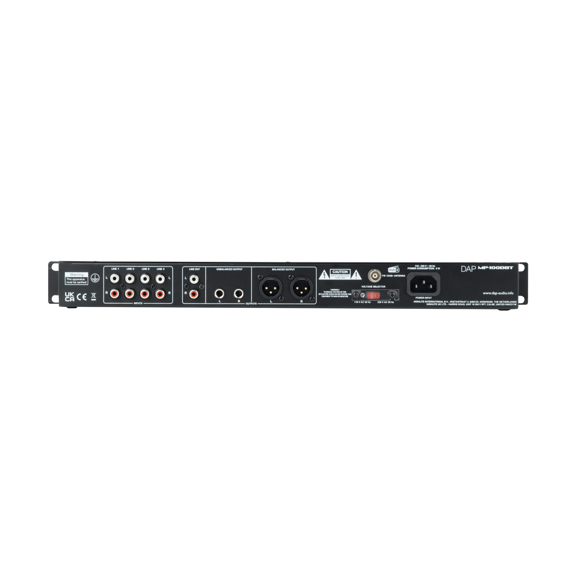 DAP MP-100DBT Lettore multimediale professionale con D AB+