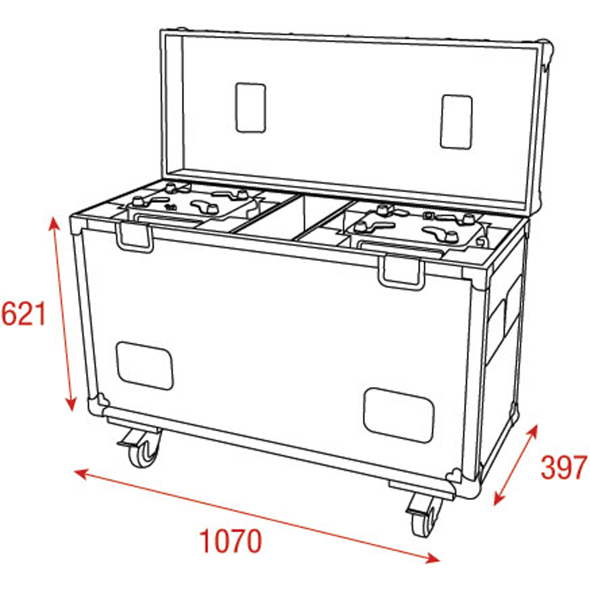 SHOWTEC Flight Case per 2x Phantom 250 Spot