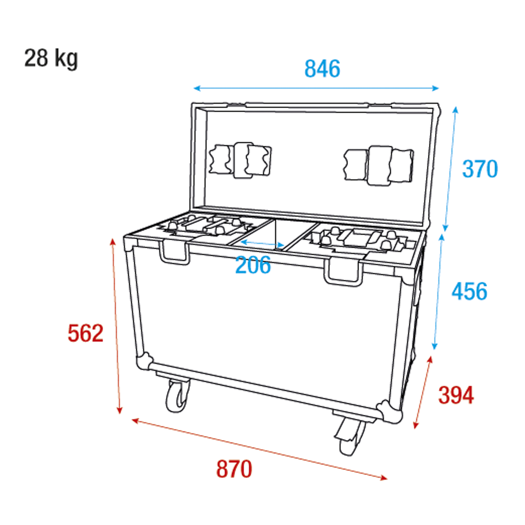 SHOWTEC Flight case per 2 x Shark - The Meg