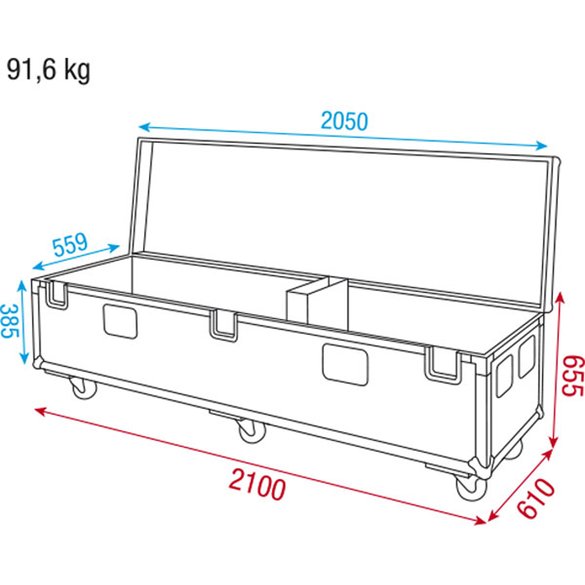 WENTEX Case per Pipe & Drape con basi da 45 cm