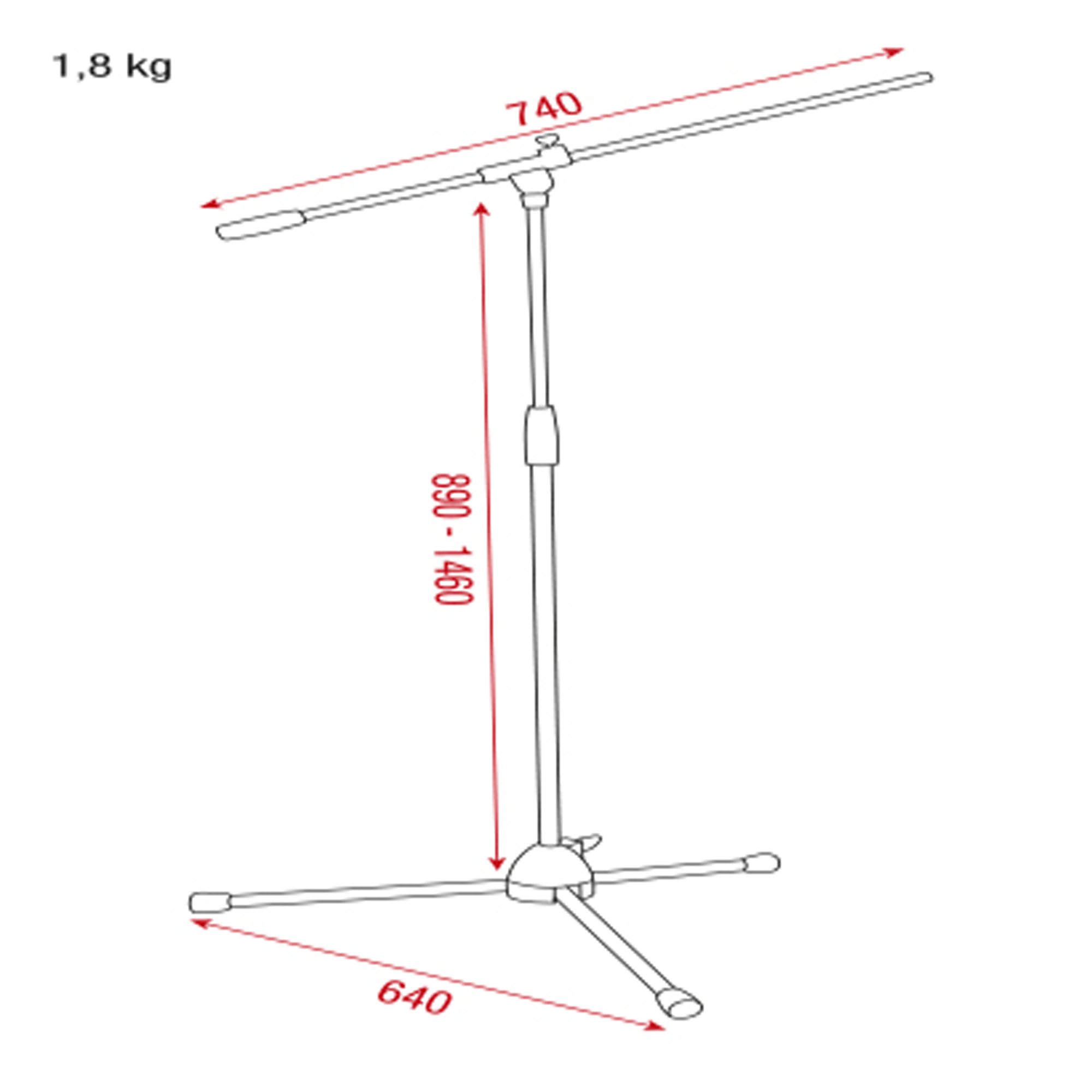 SHOWGEAR Microphone Stand - Lite