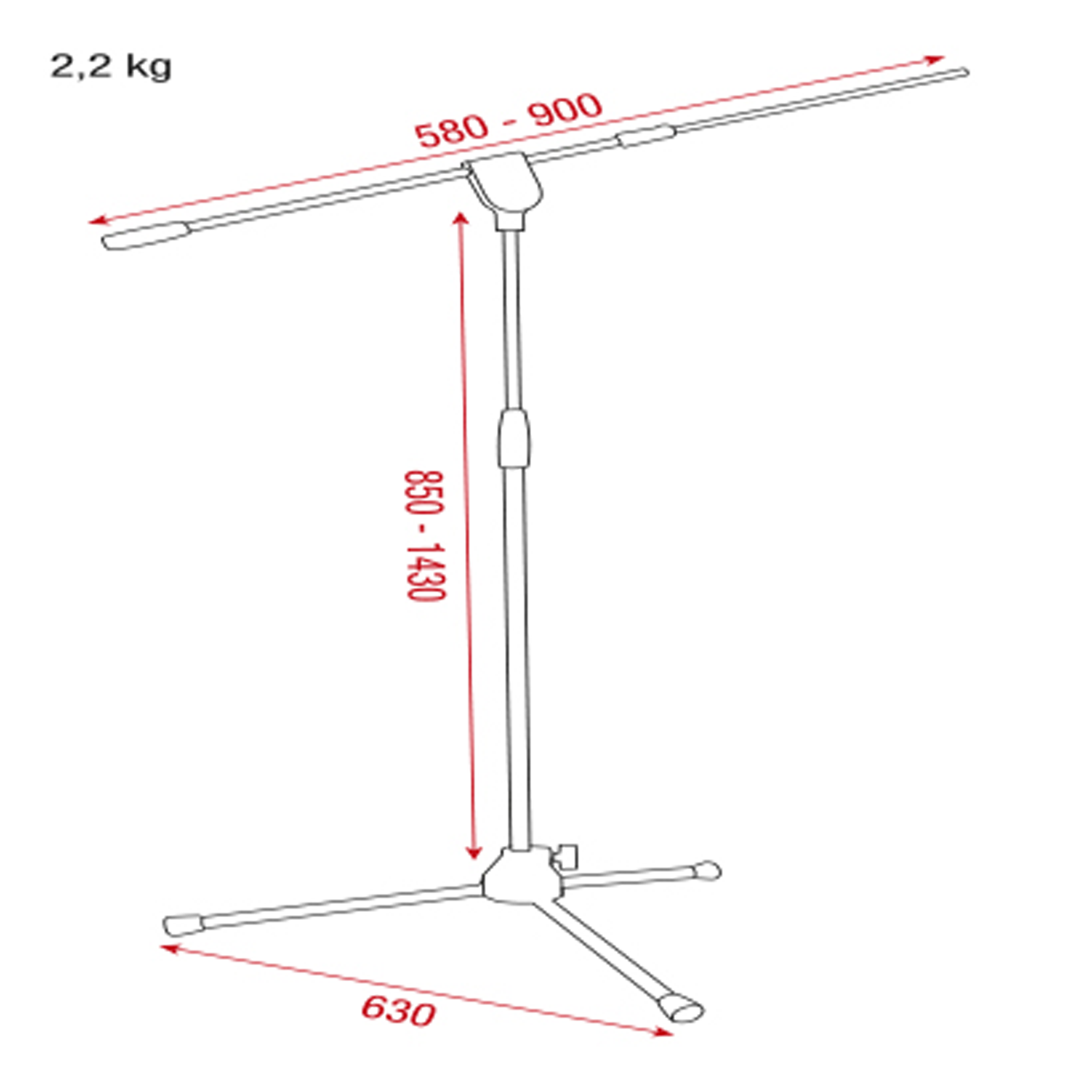 SHOWGEAR Microphone Stand - Pro