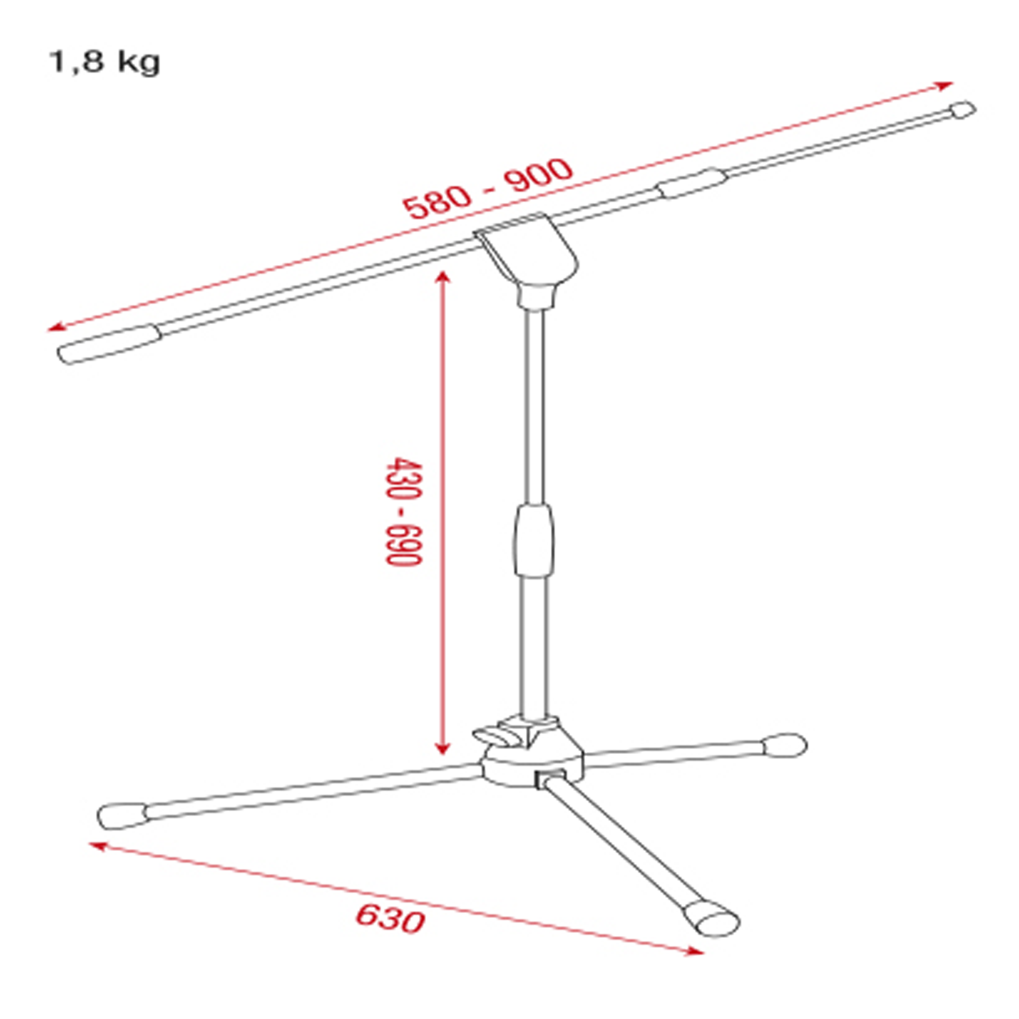 SHOWGEAR Microphone Stand - Pro