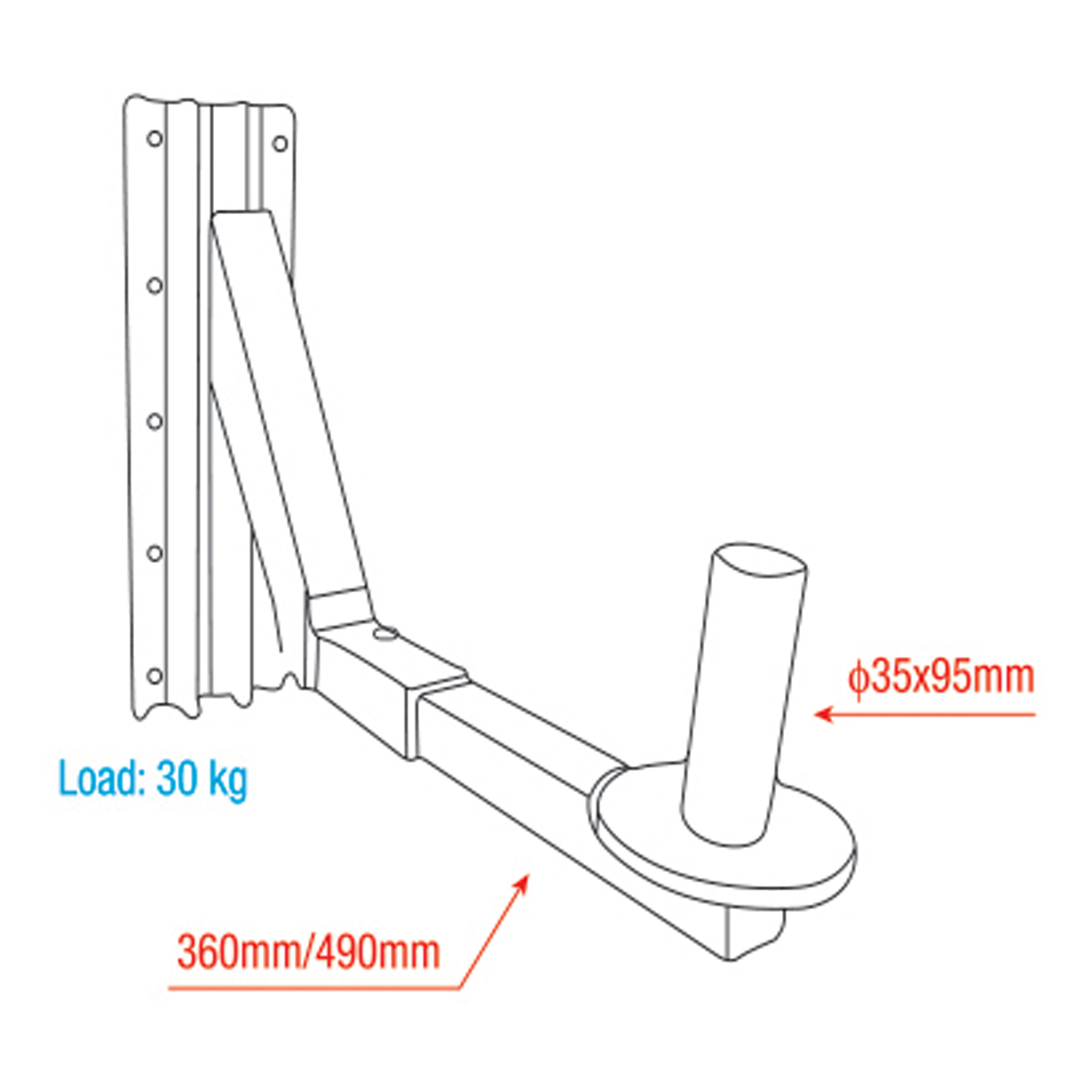 SHOWGEAR Adjustable Speaker Bracket 35 mm