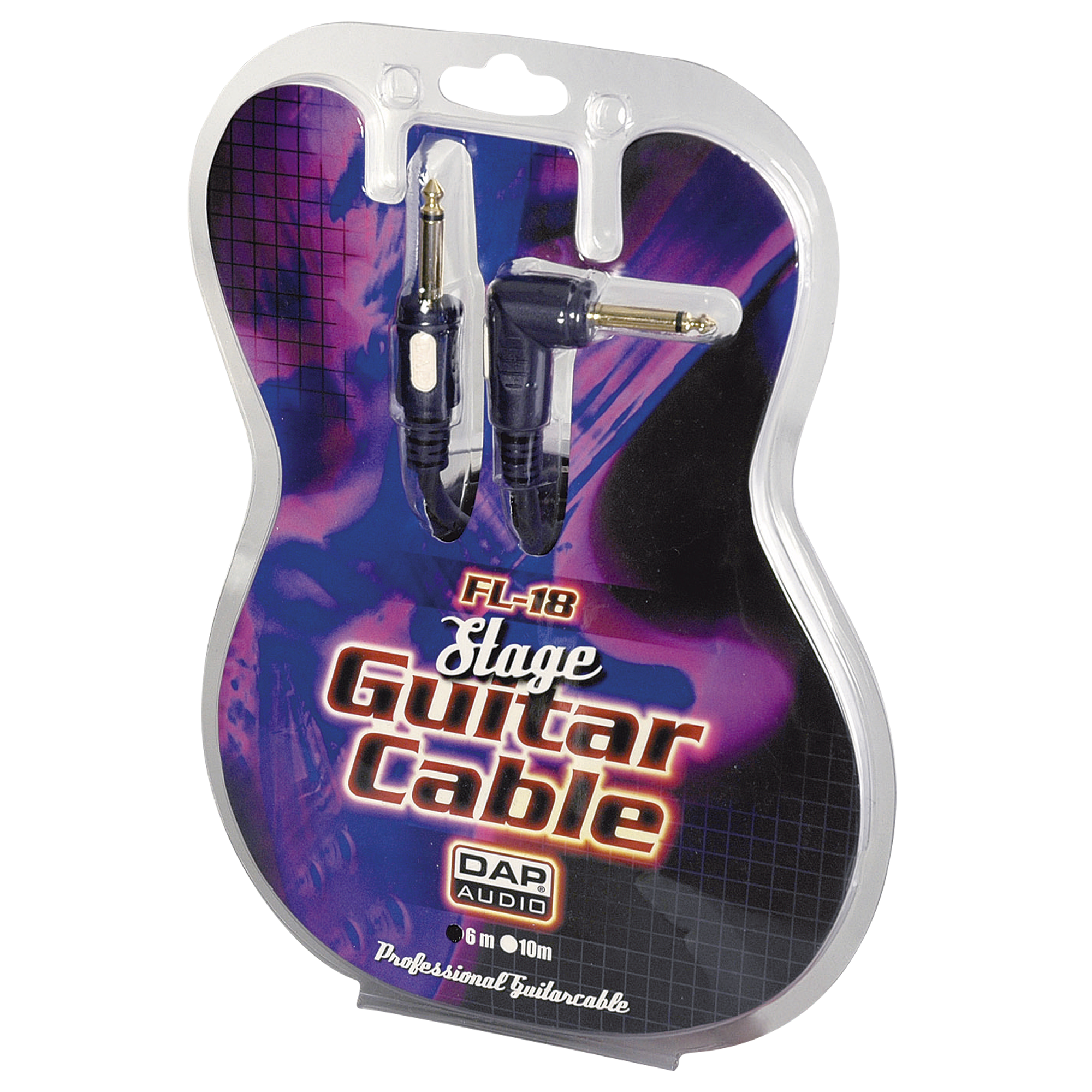 DAP FL18 - Stage Guitar Cable straight Ø 6 mm to 90° 6 m
