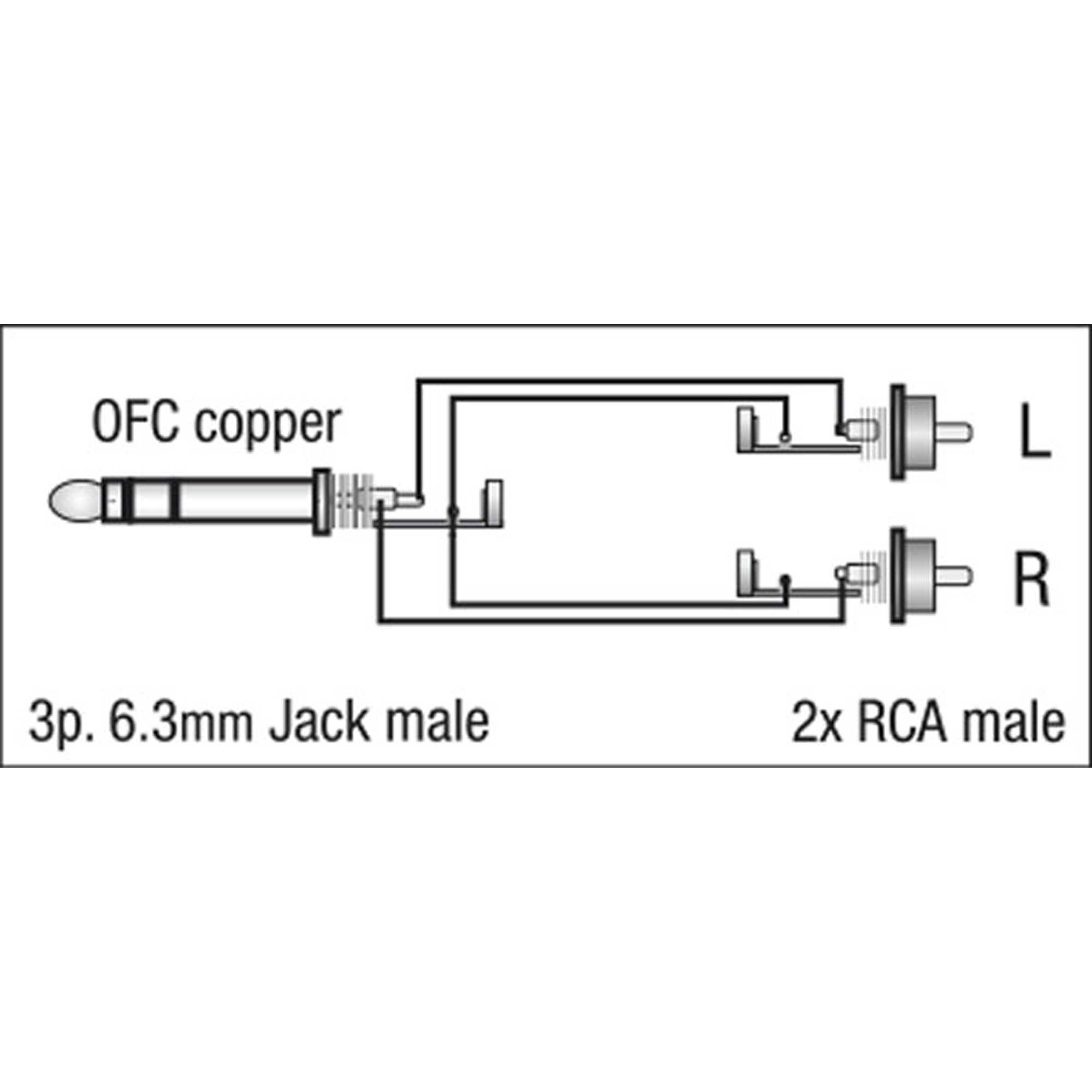 DAP FL35 - Stereo Jack to 2 RCA male L/R